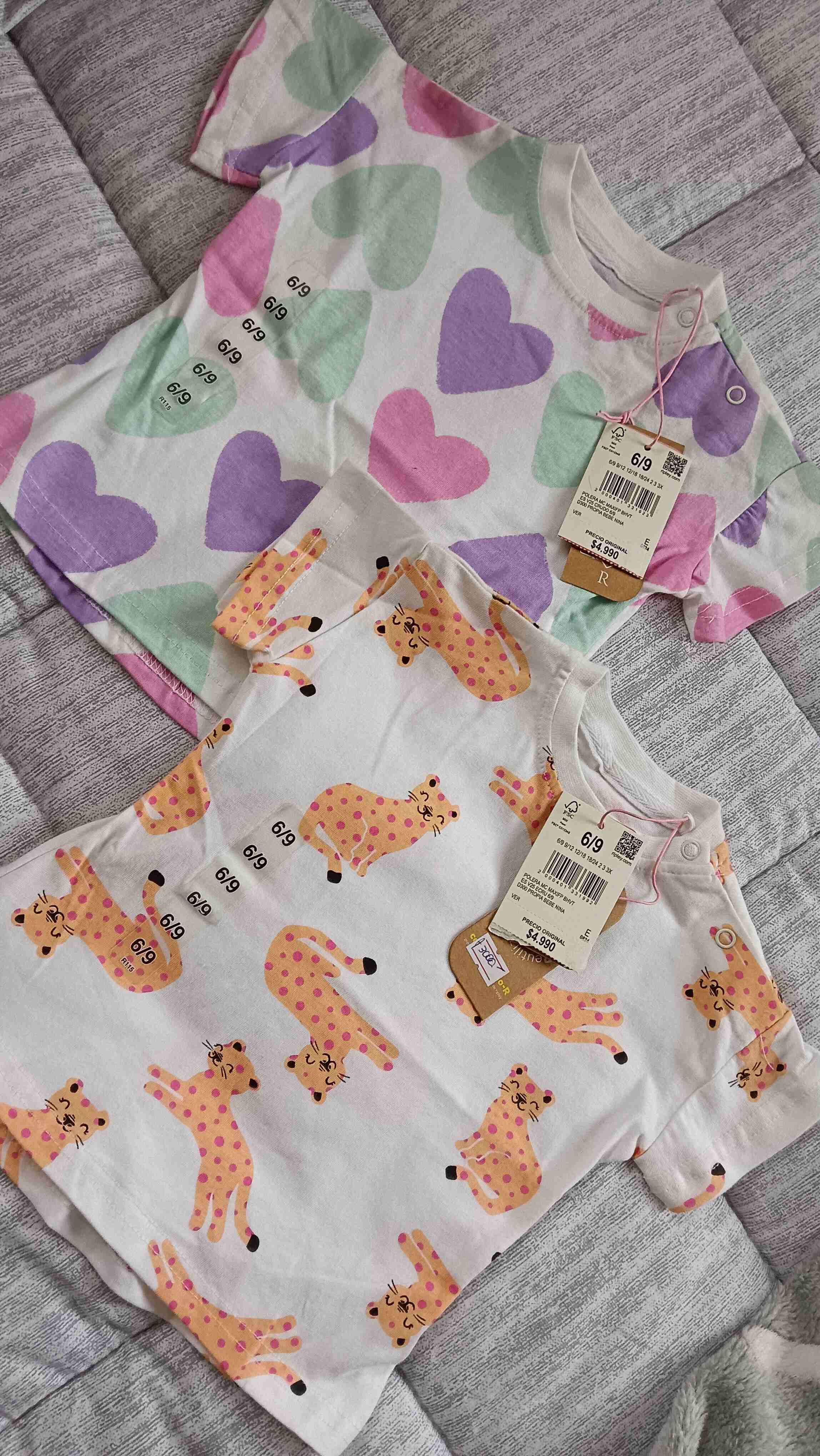 Poleras bebé estampadas 6/9 meses - miniatura 1