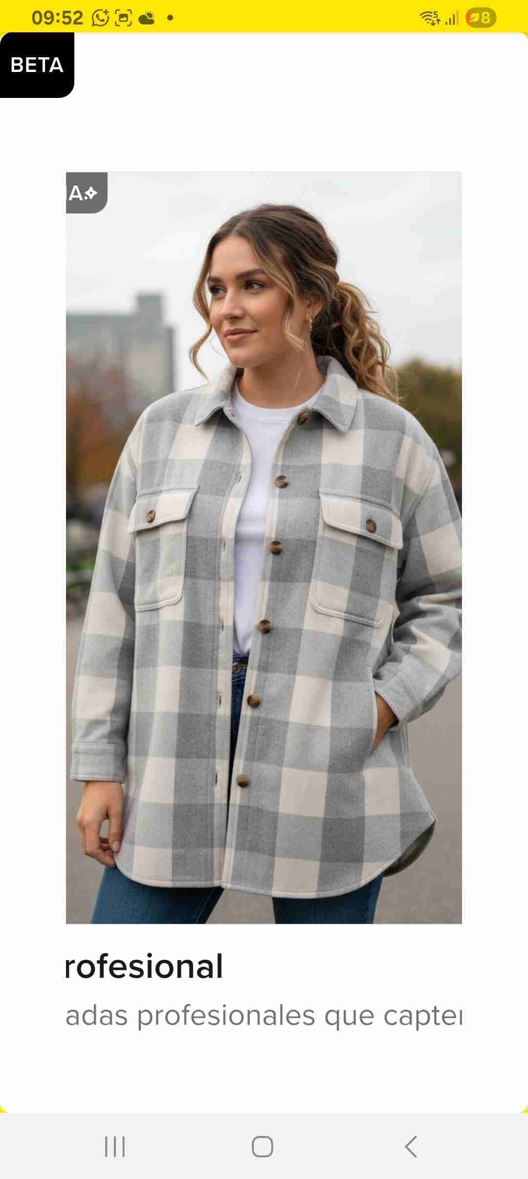 Chaqueta de cuadros gris mujer