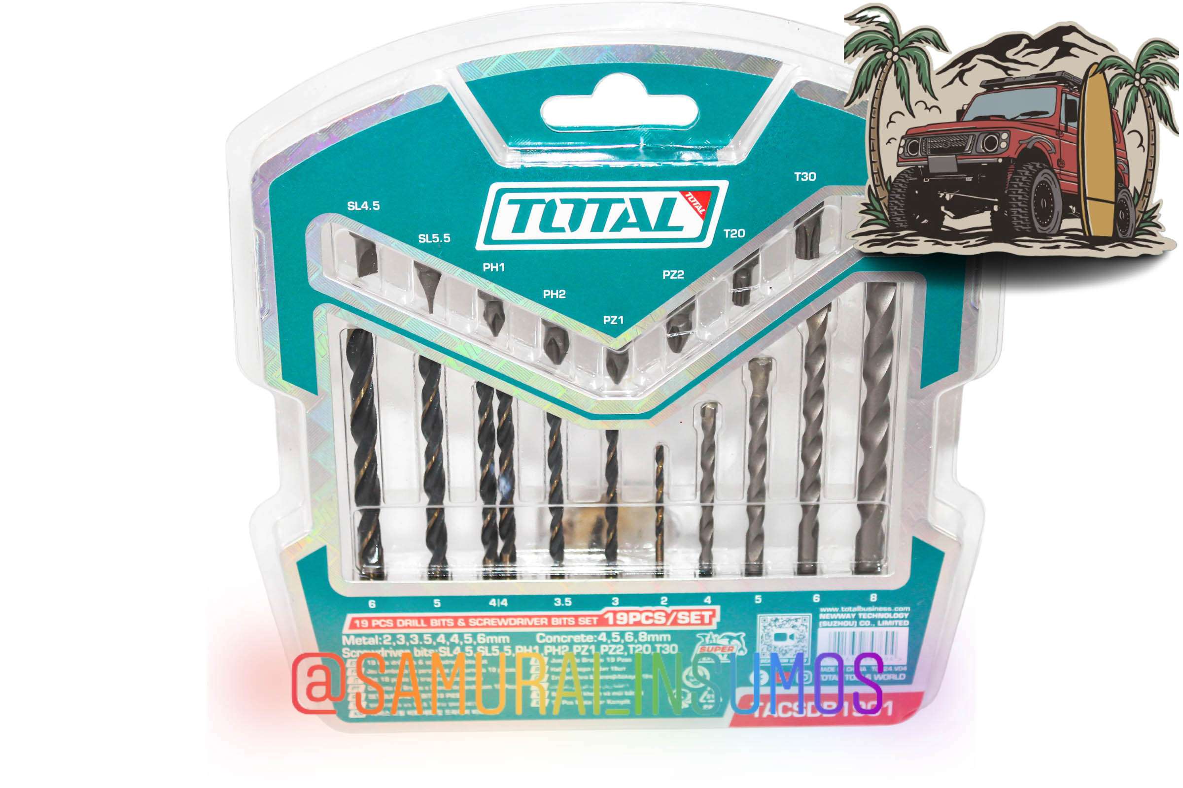 Kit 19En1 Brocas Metal & Concreto +Puntas Hexagona - miniatura 1