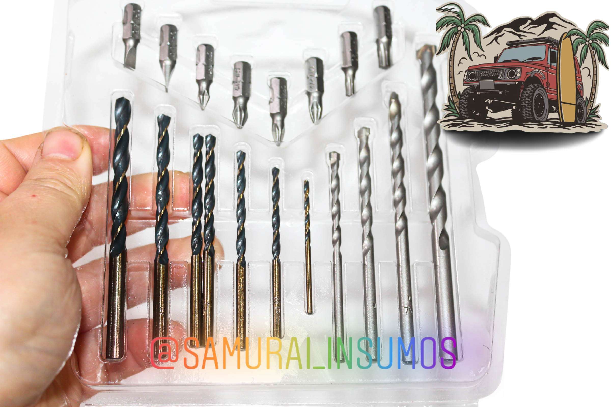 Kit 19En1 Brocas Metal & Concreto +Puntas Hexagona - miniatura 2