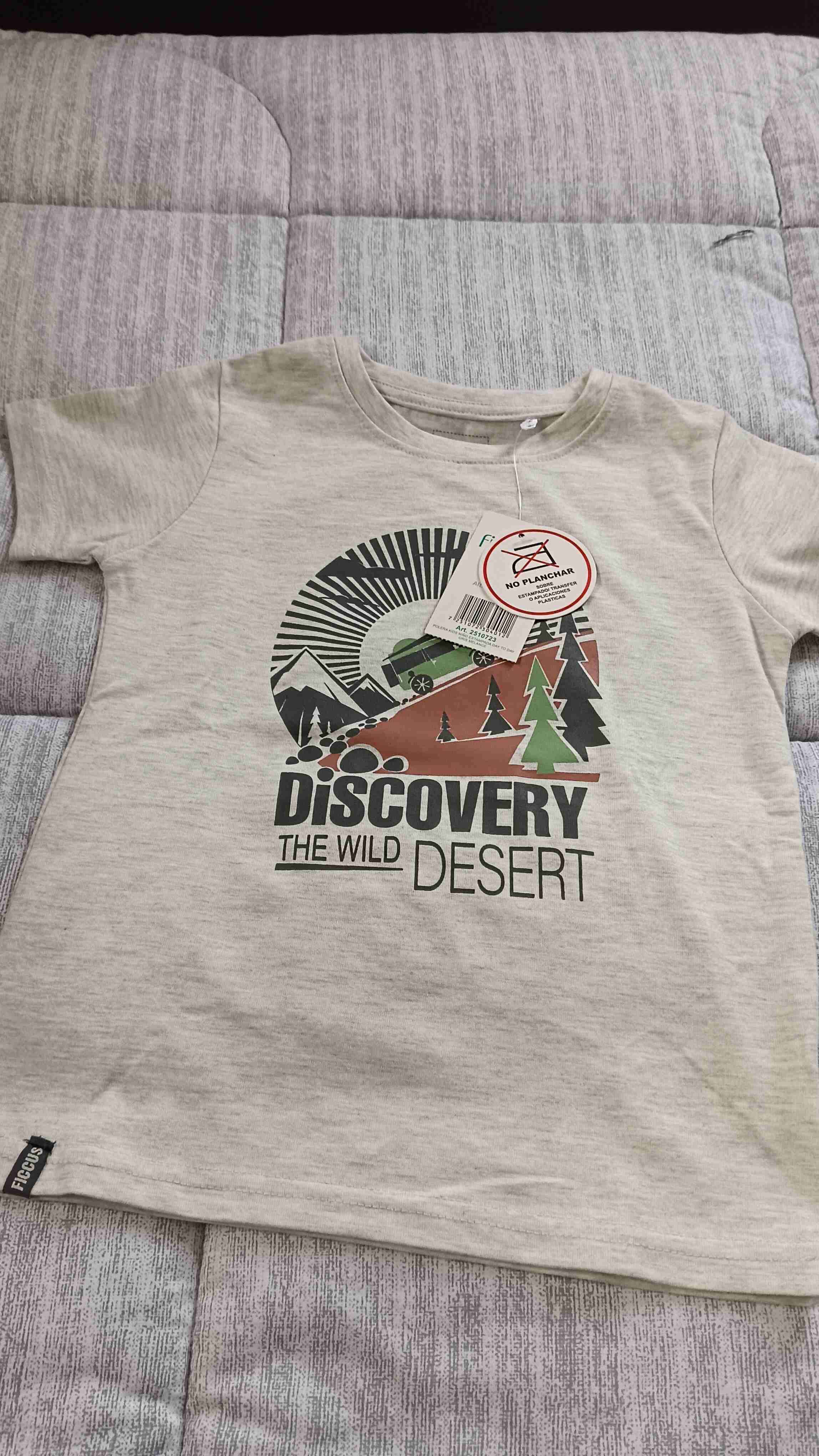 Polera gris con diseño montaña - miniatura 1