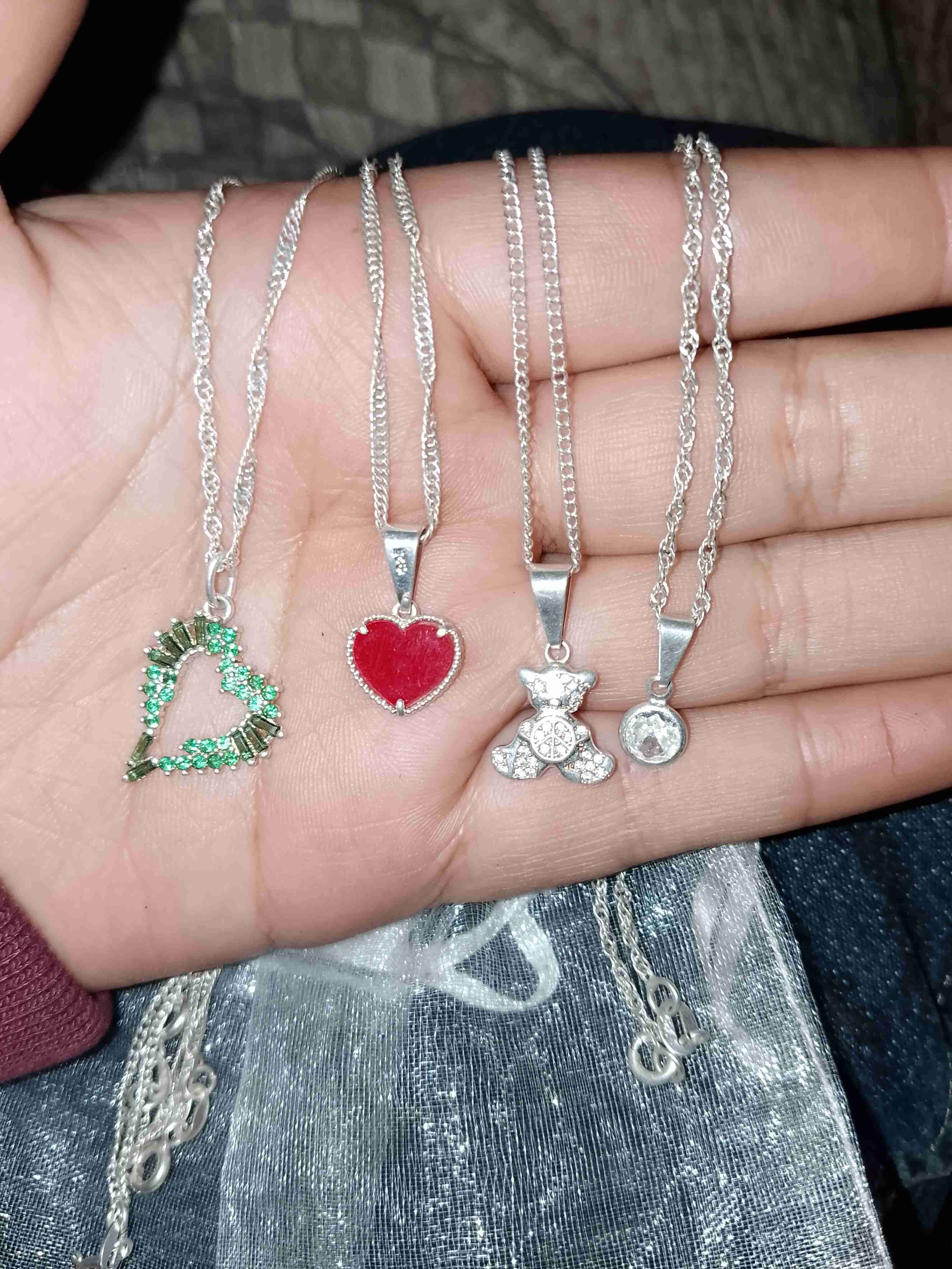 Collares de plata 925 con dijes variados - 1