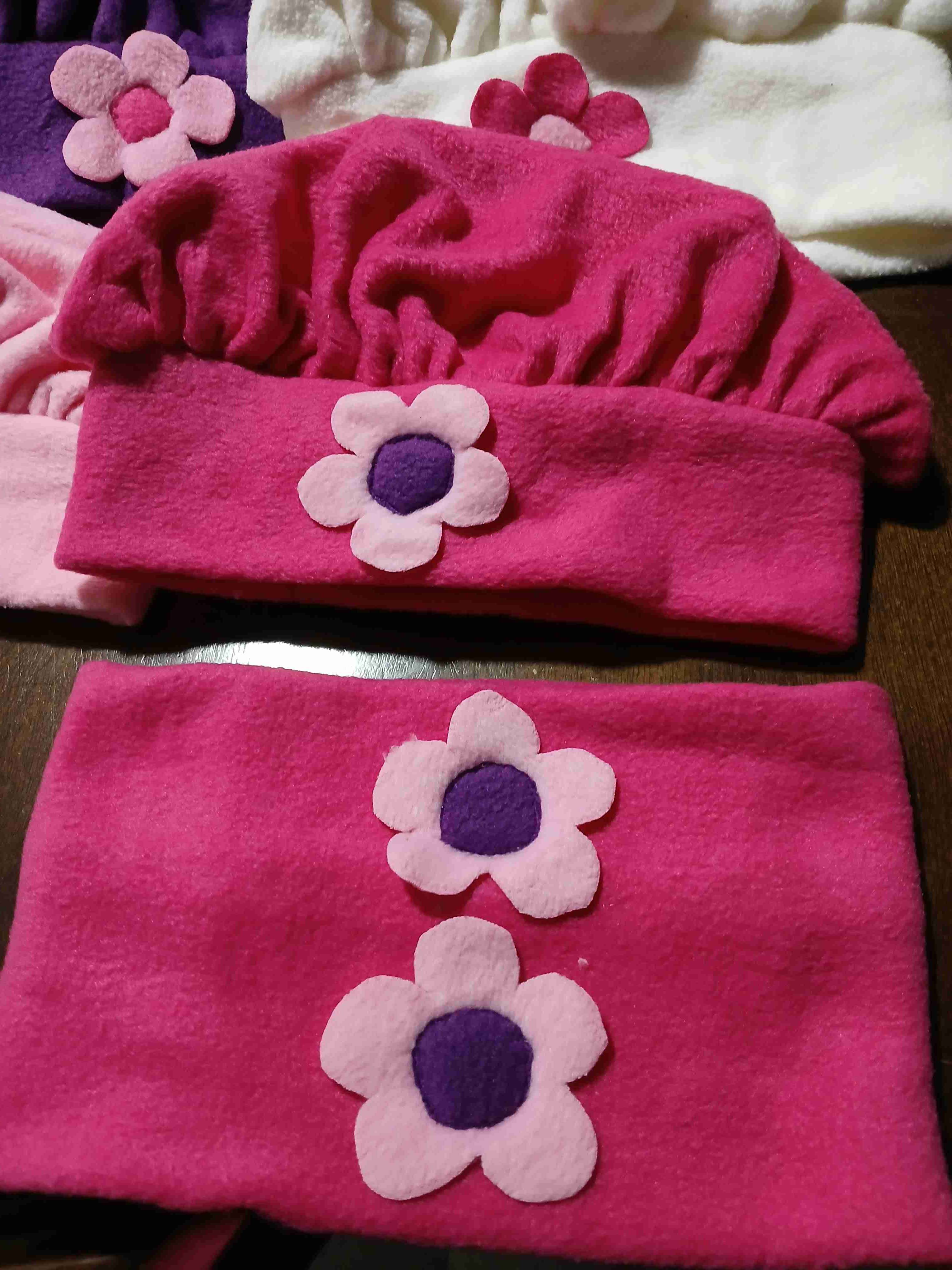 Conjunto gorro y bufanda infantil floral - miniatura 1