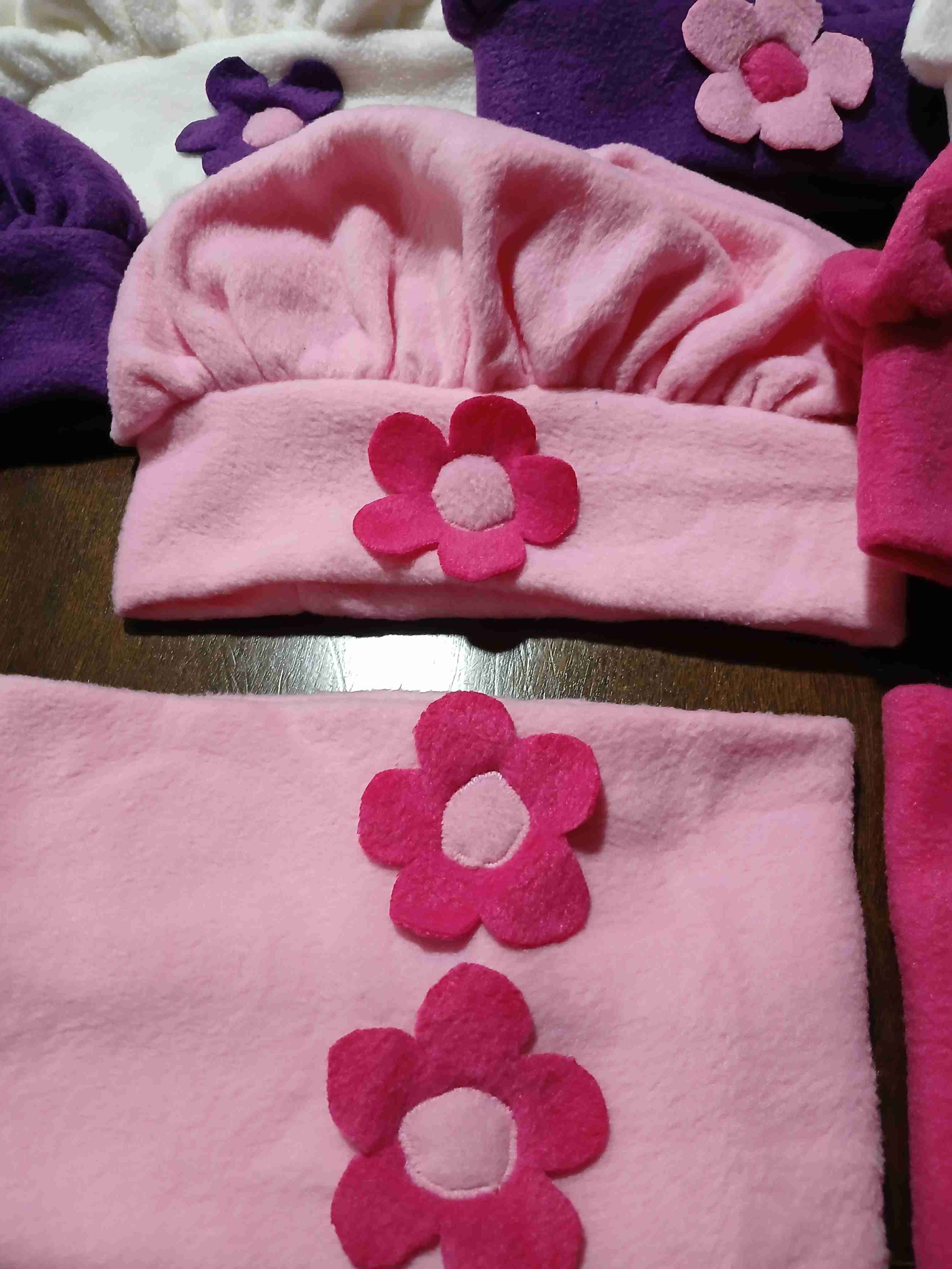 Conjunto gorro y bufanda infantil floral - miniatura 3