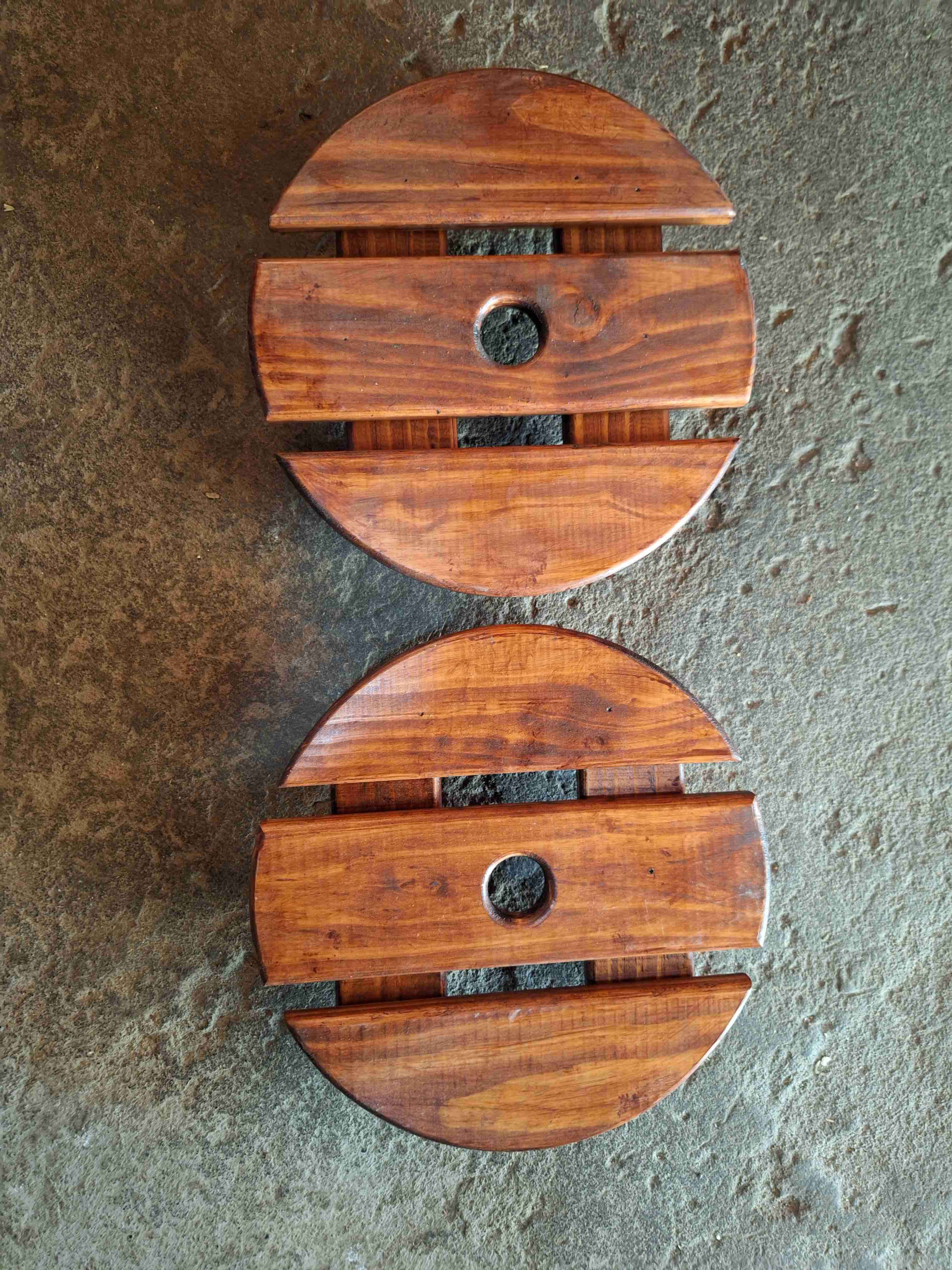 2 Vases para maceteros de madera con ruedas - 1