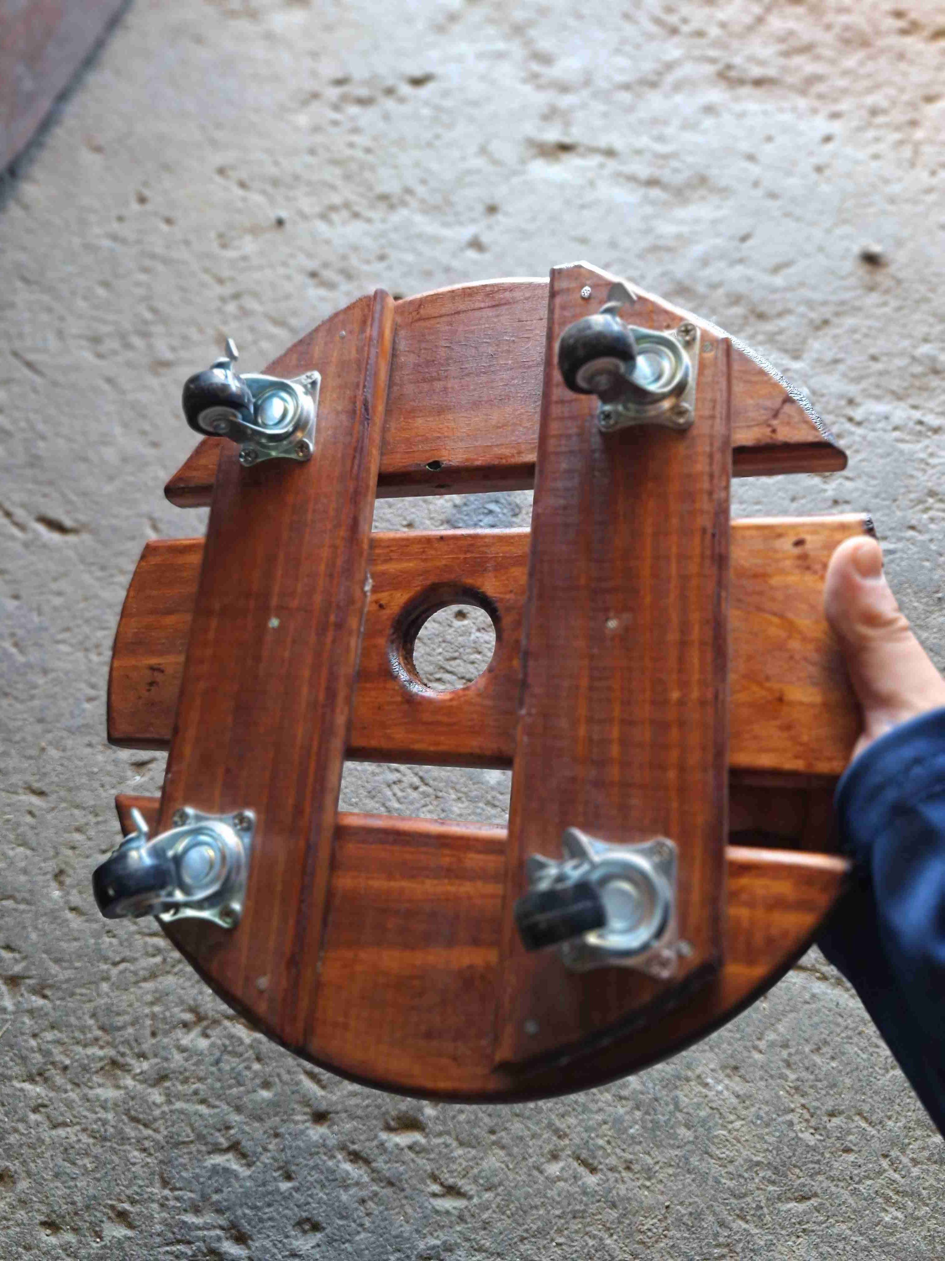 2 Vases para maceteros de madera con ruedas - 3