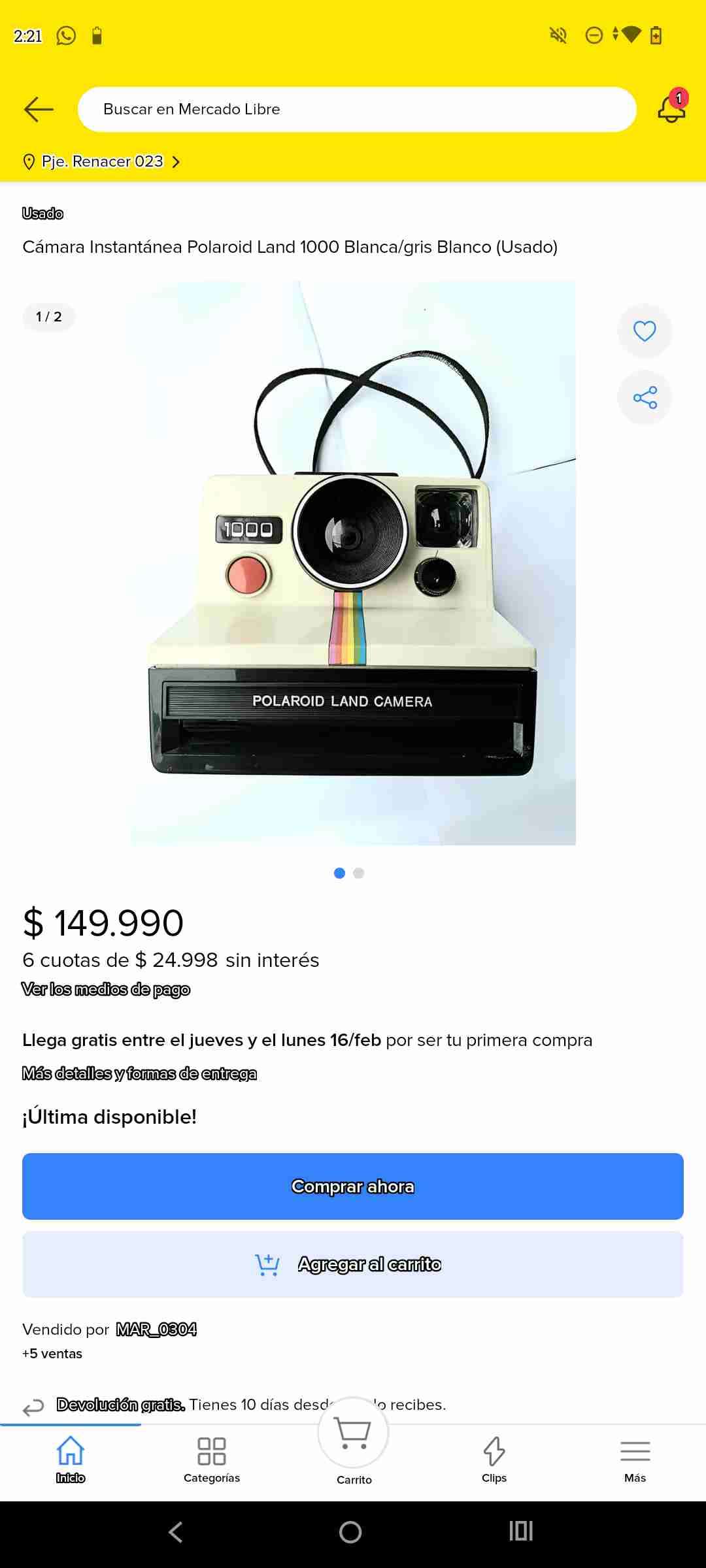 Cámara Polaroid vintage - miniatura 5