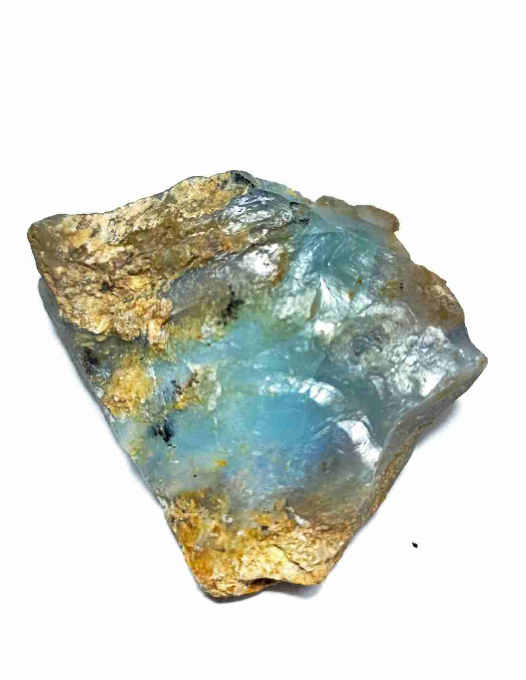 Piedra preciosa azul.OPALO SOBRE MATRIZ - miniatura 1