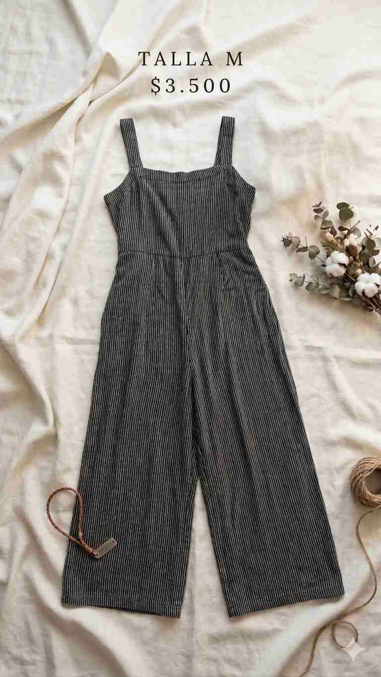 Enterito rayado negro talla M