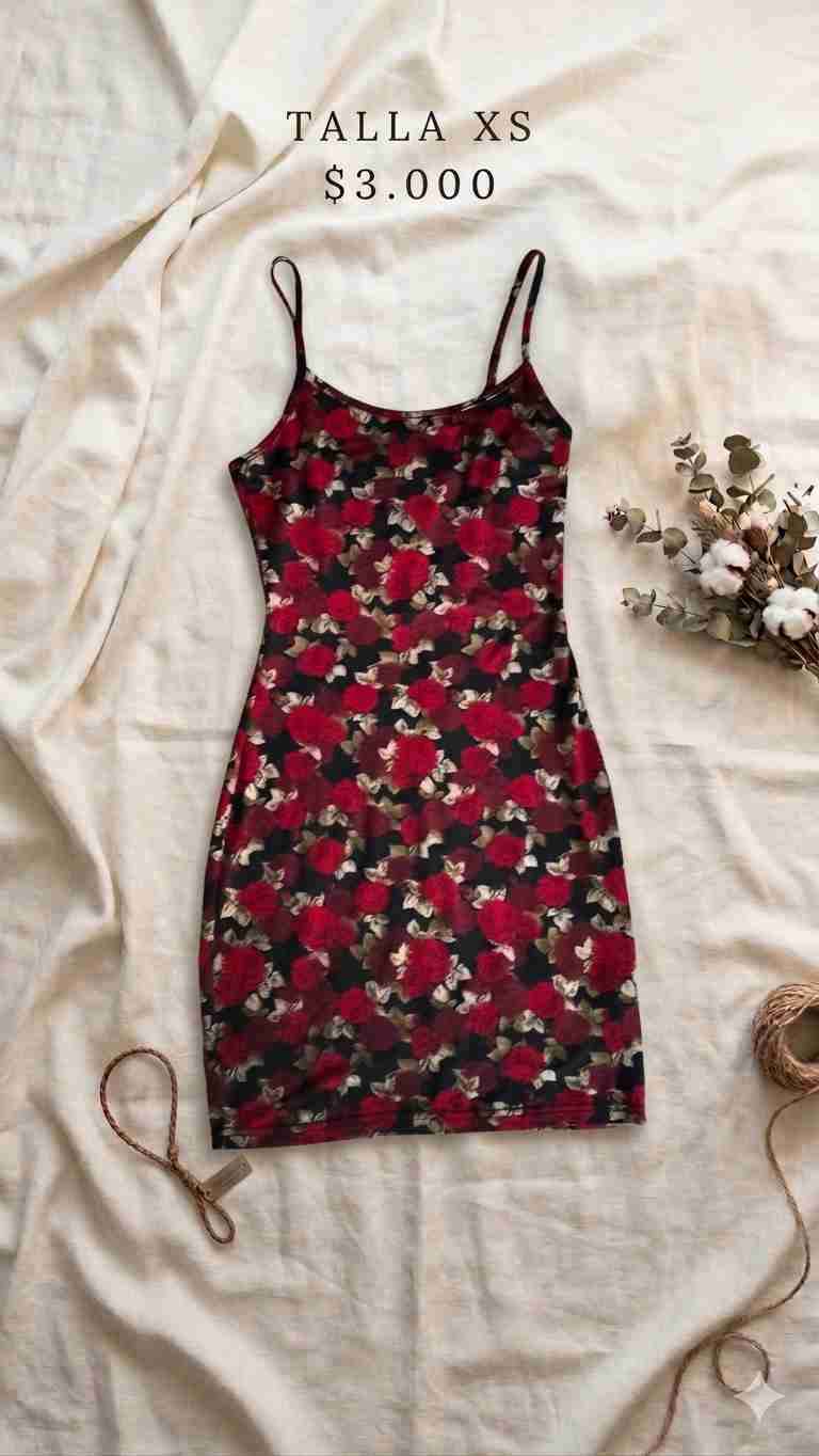Vestido floral ajustado rojo