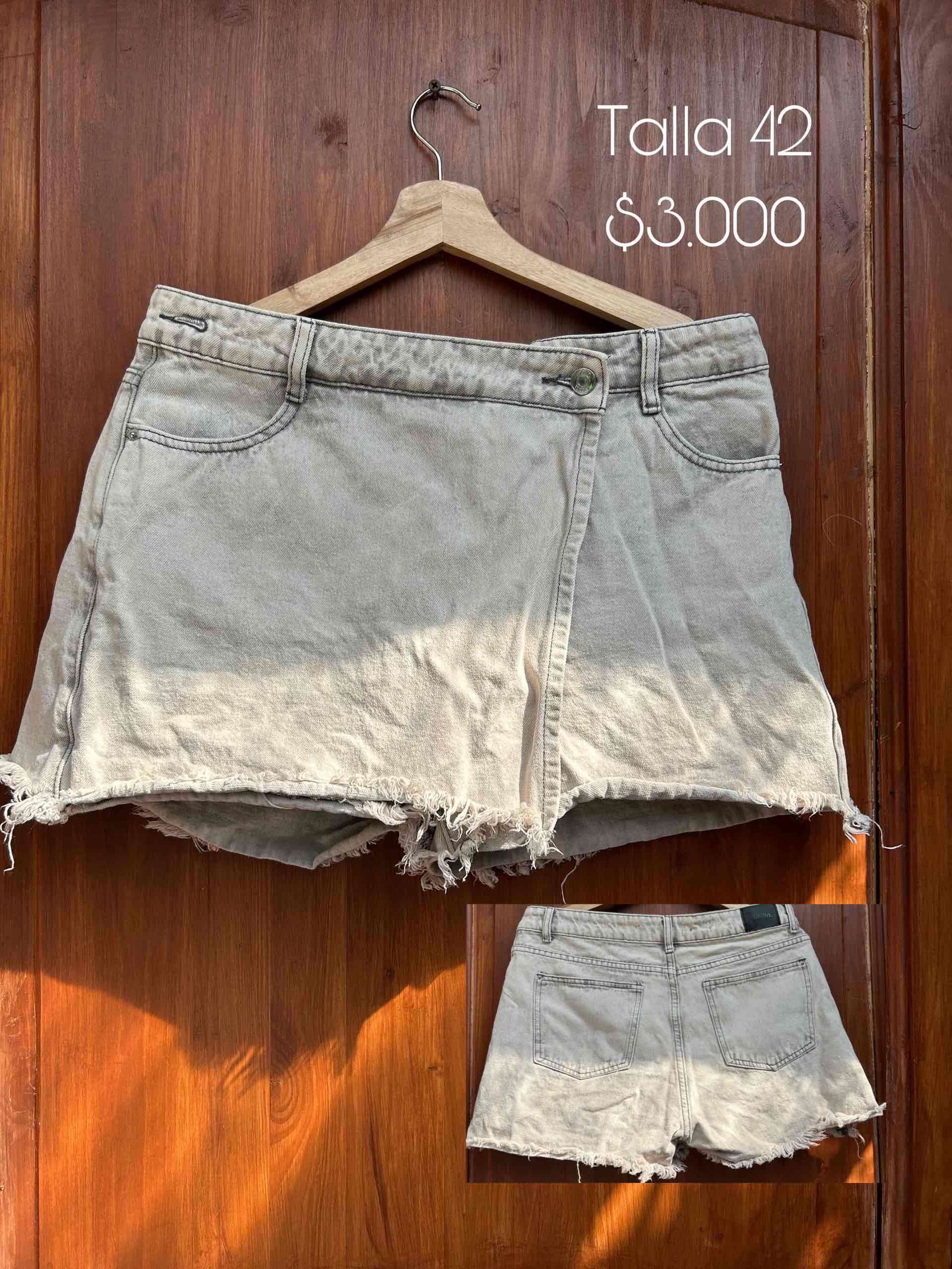 Falda short denim gris - miniatura 6