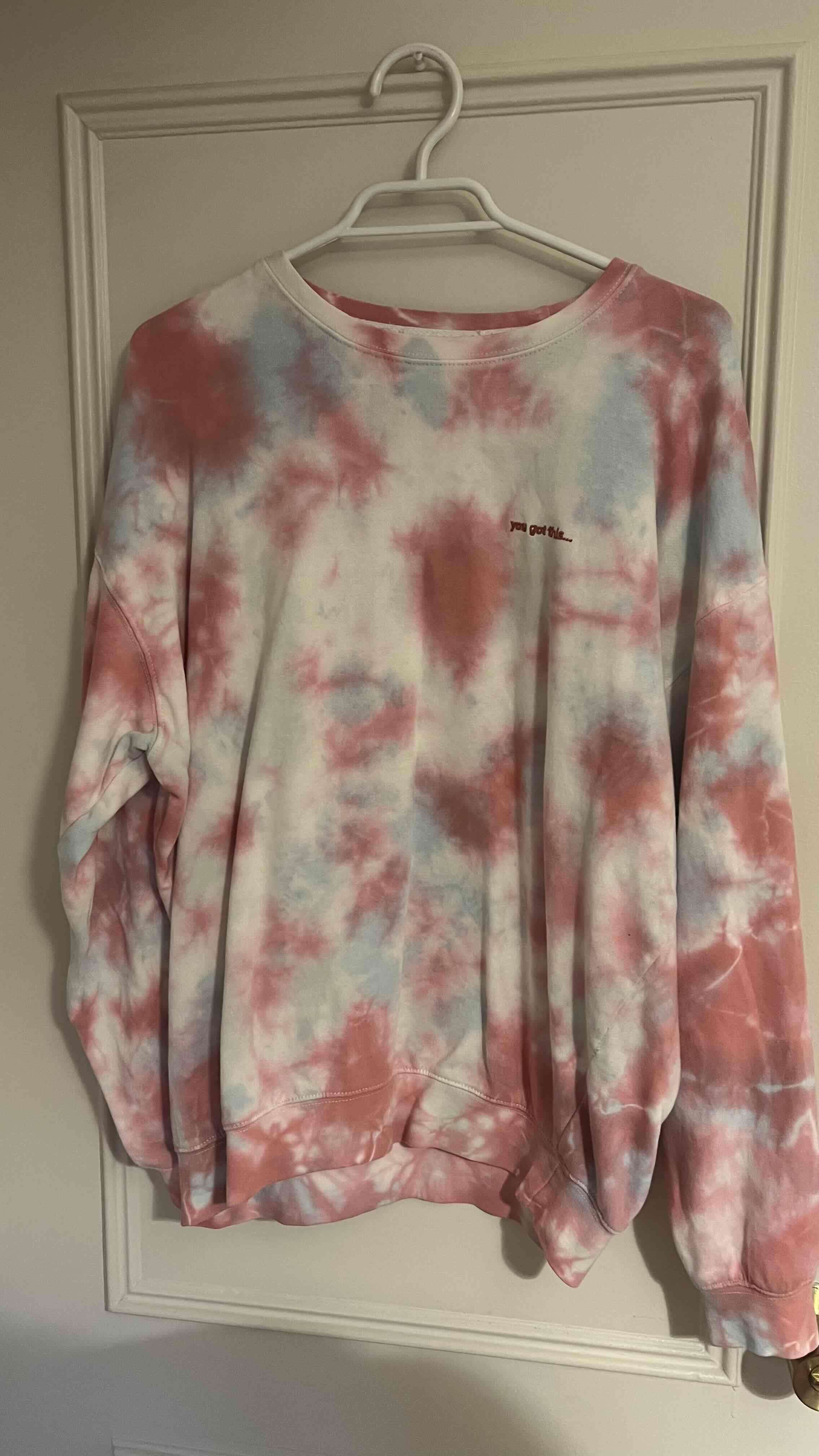 Polerón tie-dye rosado y celeste - miniatura 1