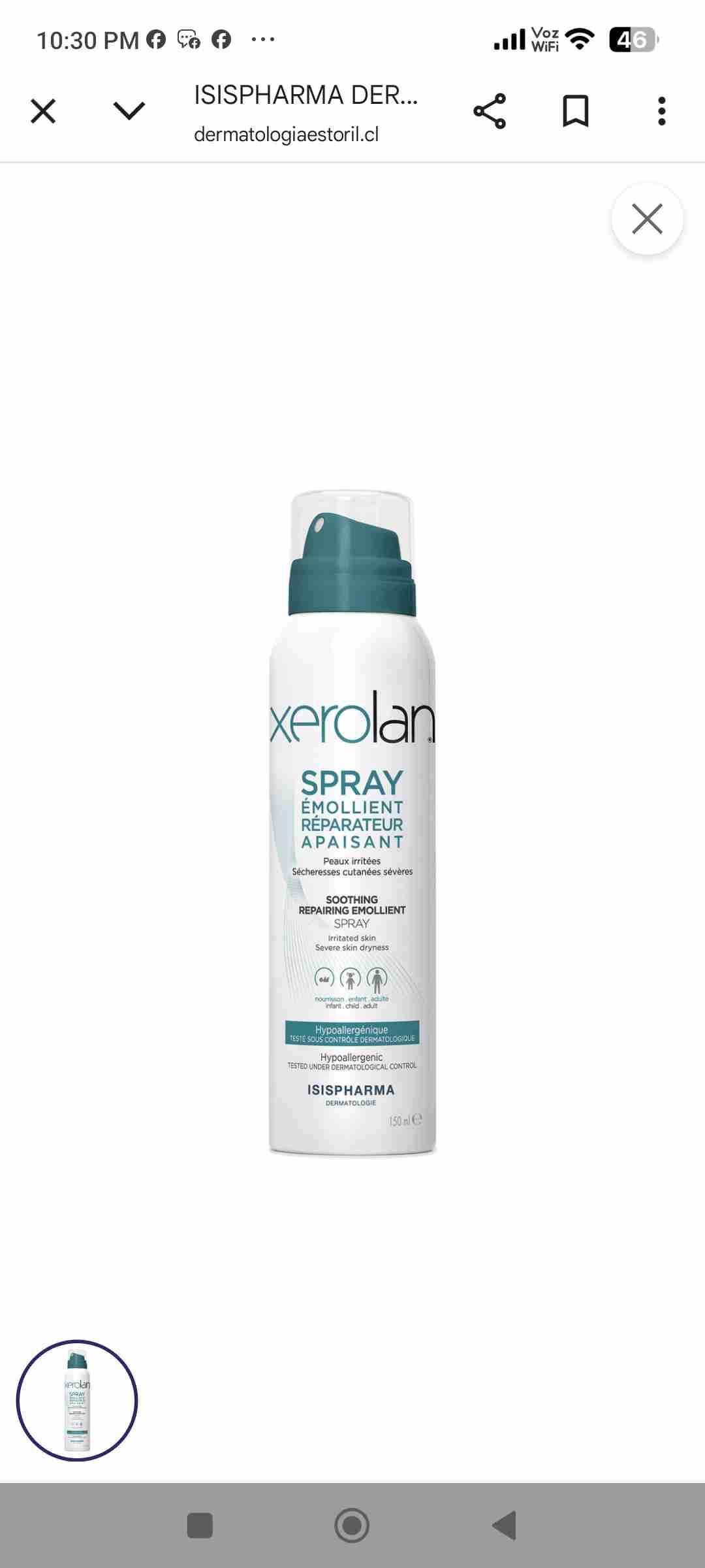Spray emoliente reparador Xerolan - miniatura 2