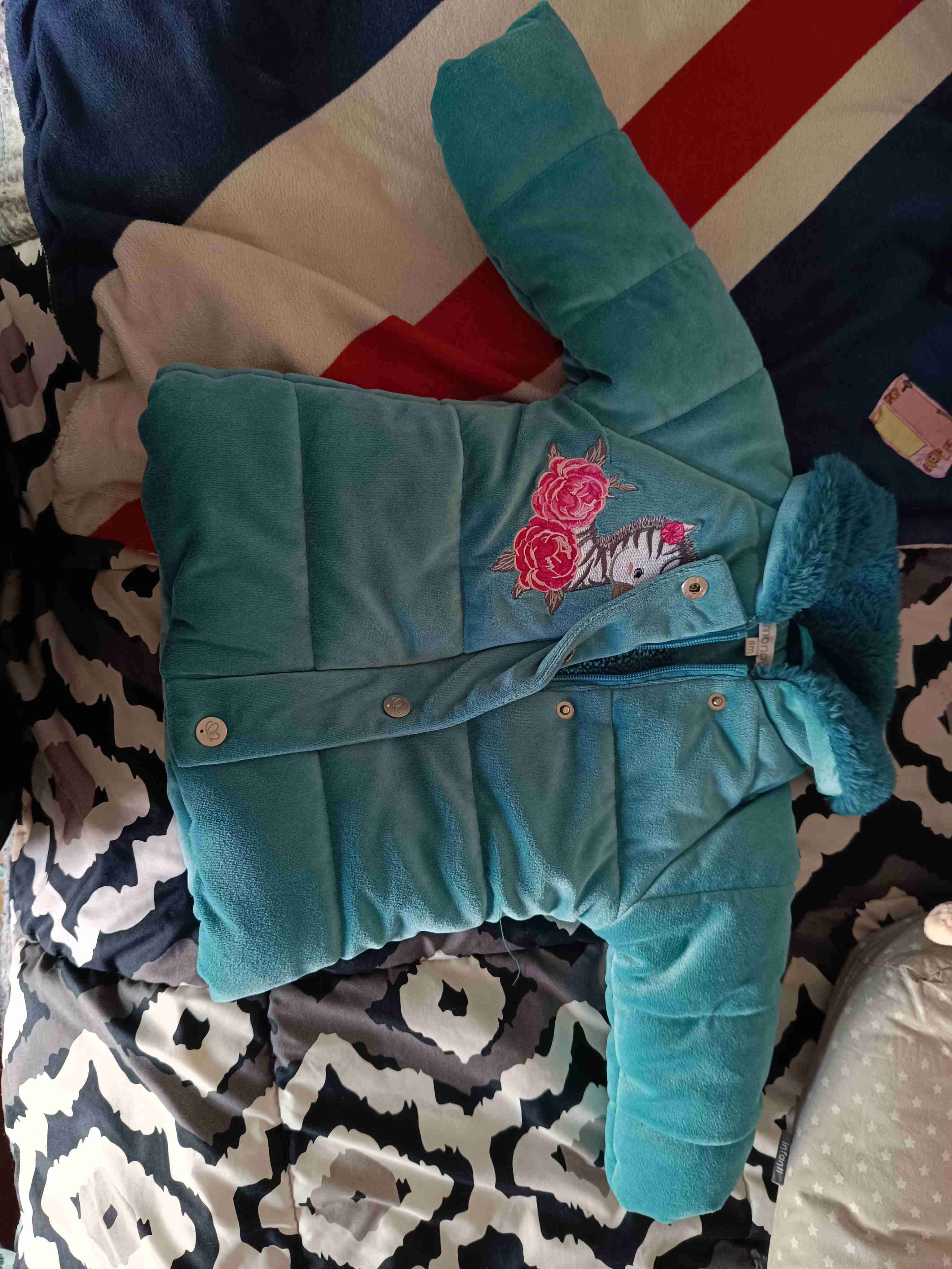 Chaqueta infantil azul de polar - miniatura 1