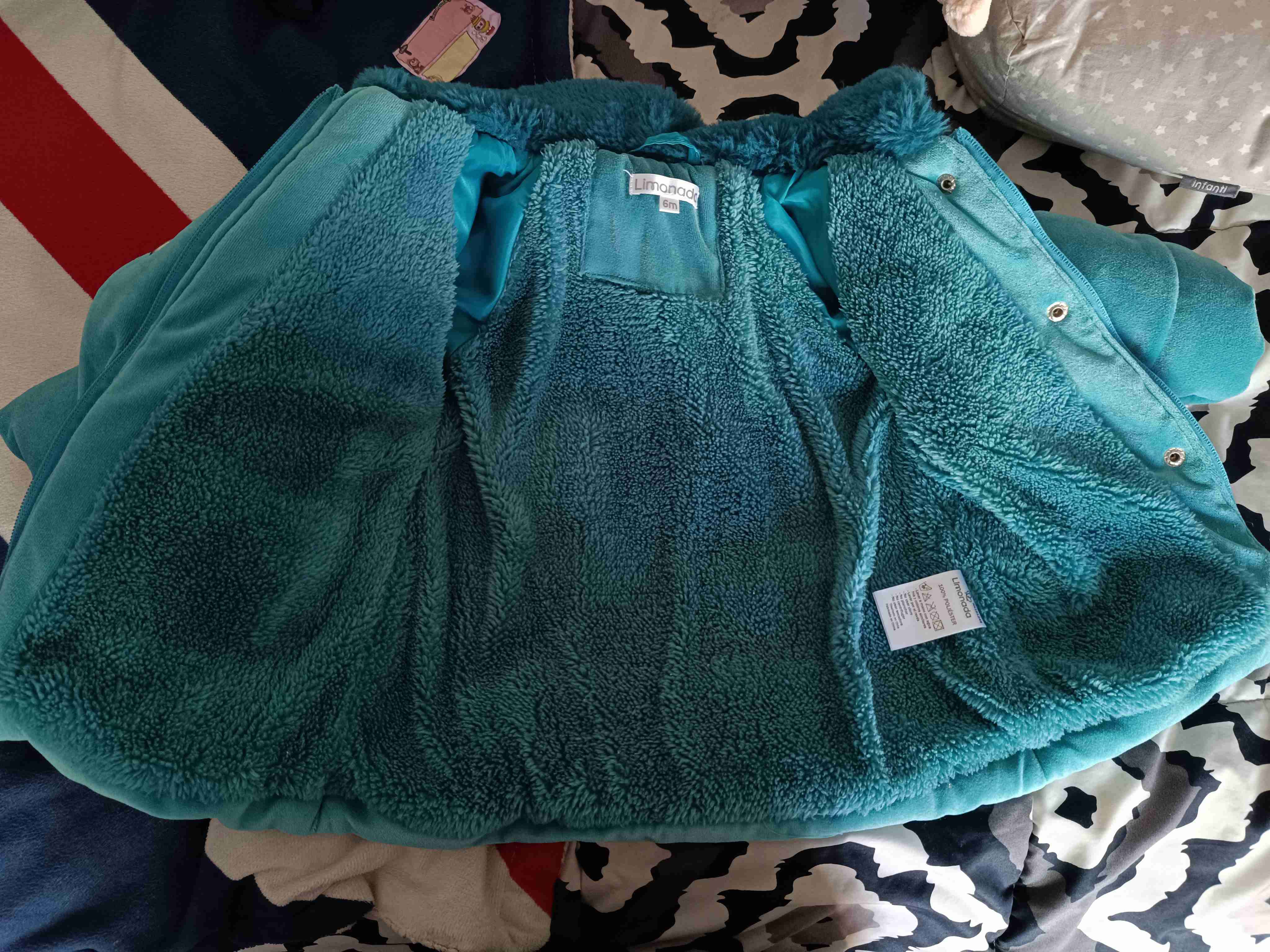 Chaqueta infantil azul de polar - miniatura 4