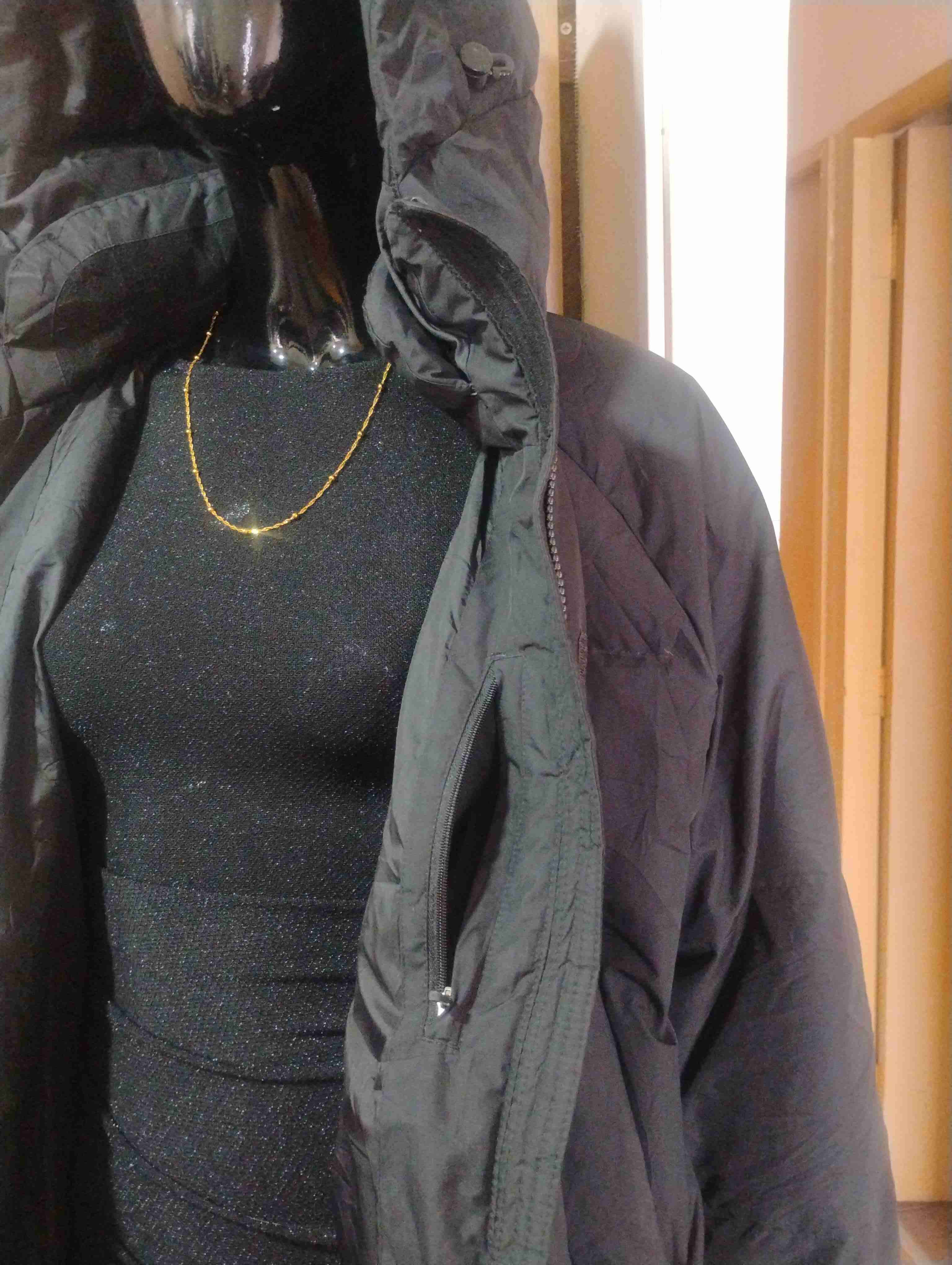 Parka negra larga con capucha - miniatura 3