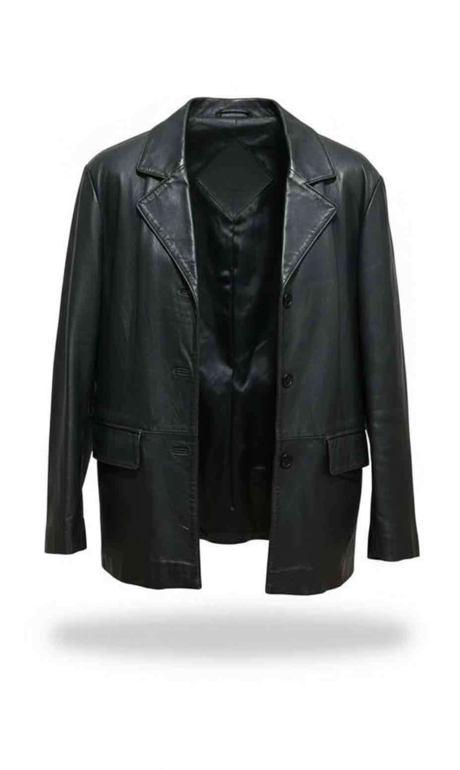 Chaqueta de cuero negro - 1