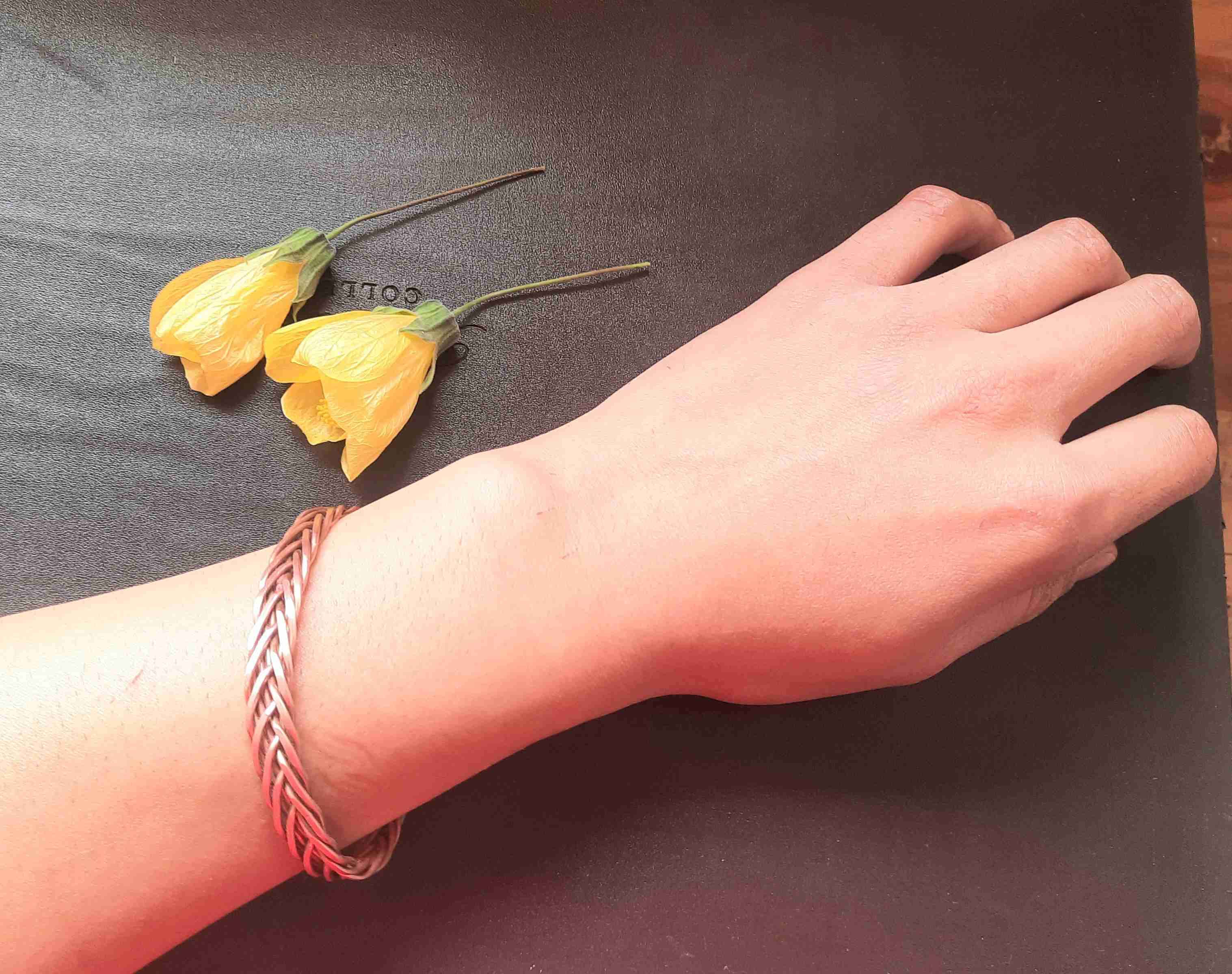 Brazalete de cobre trenzado - miniatura 2