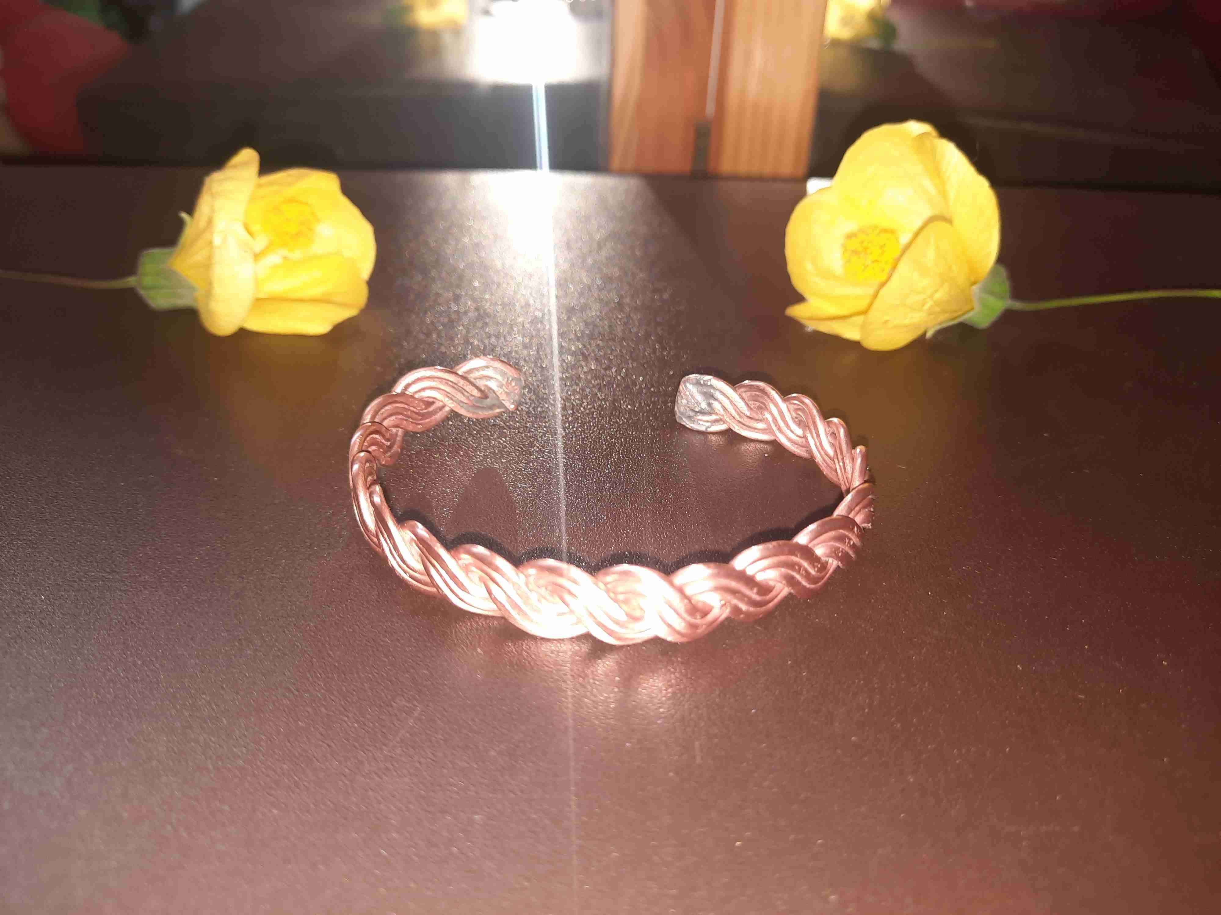 Brazalete de cobre trenzado - miniatura 3