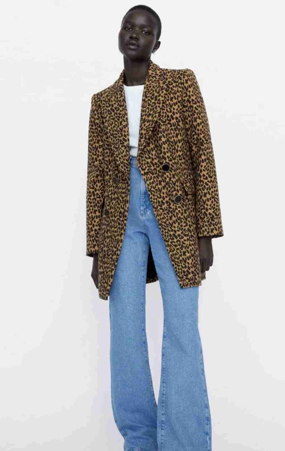 Zara, Abrigo estampado animal print. Talla S - miniatura 5