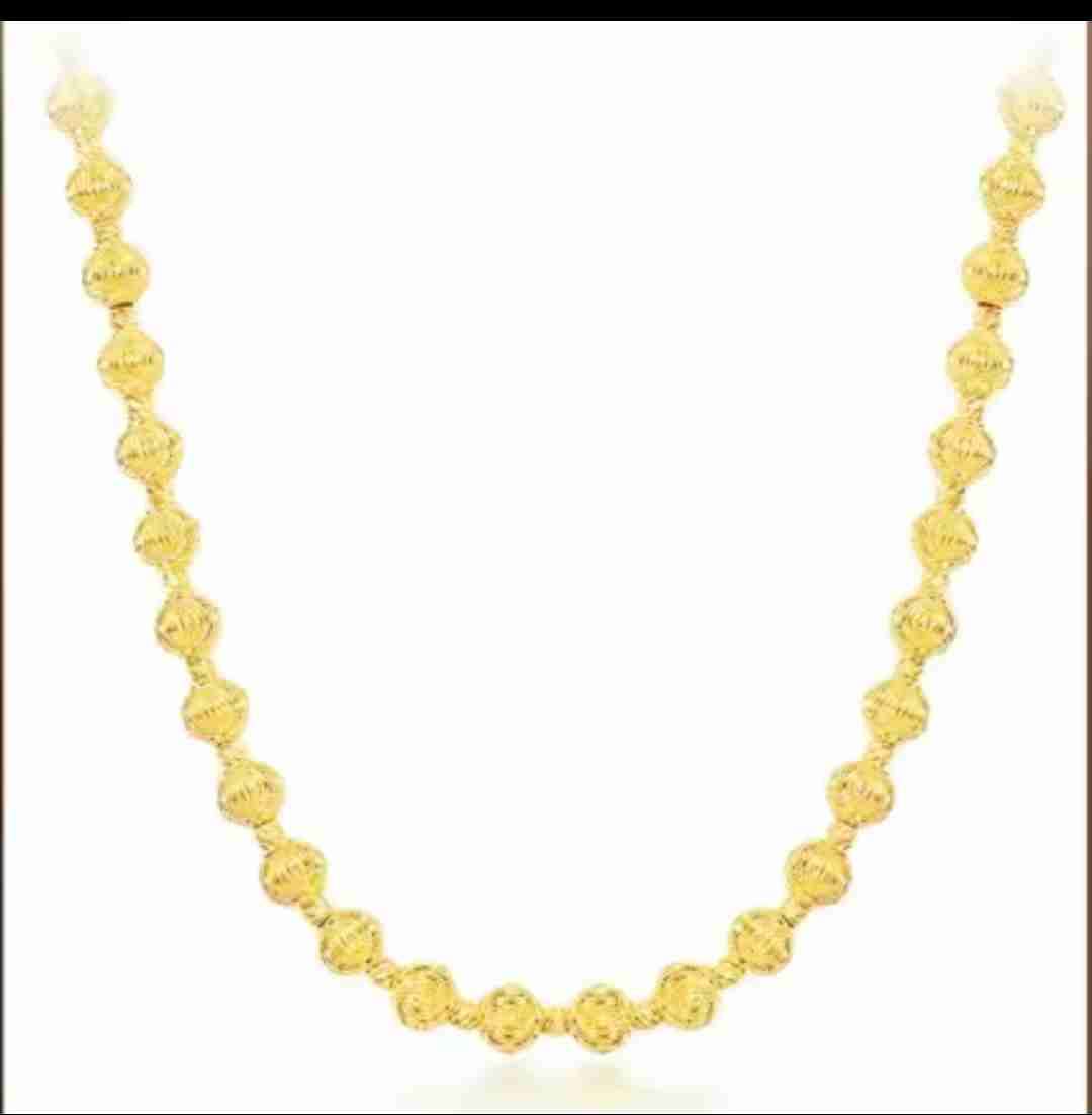 Collar de cuentas doradas enchapado en oro - miniatura 2