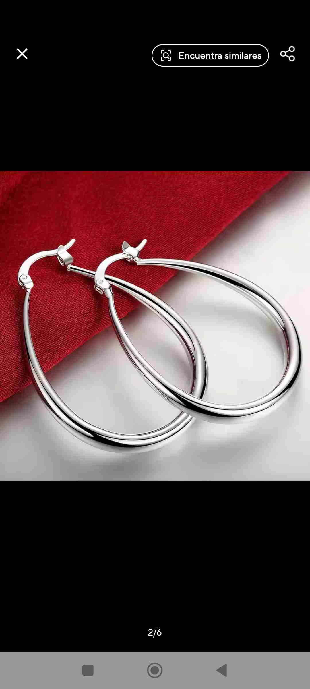 Aros de plata elegantes - miniatura 1