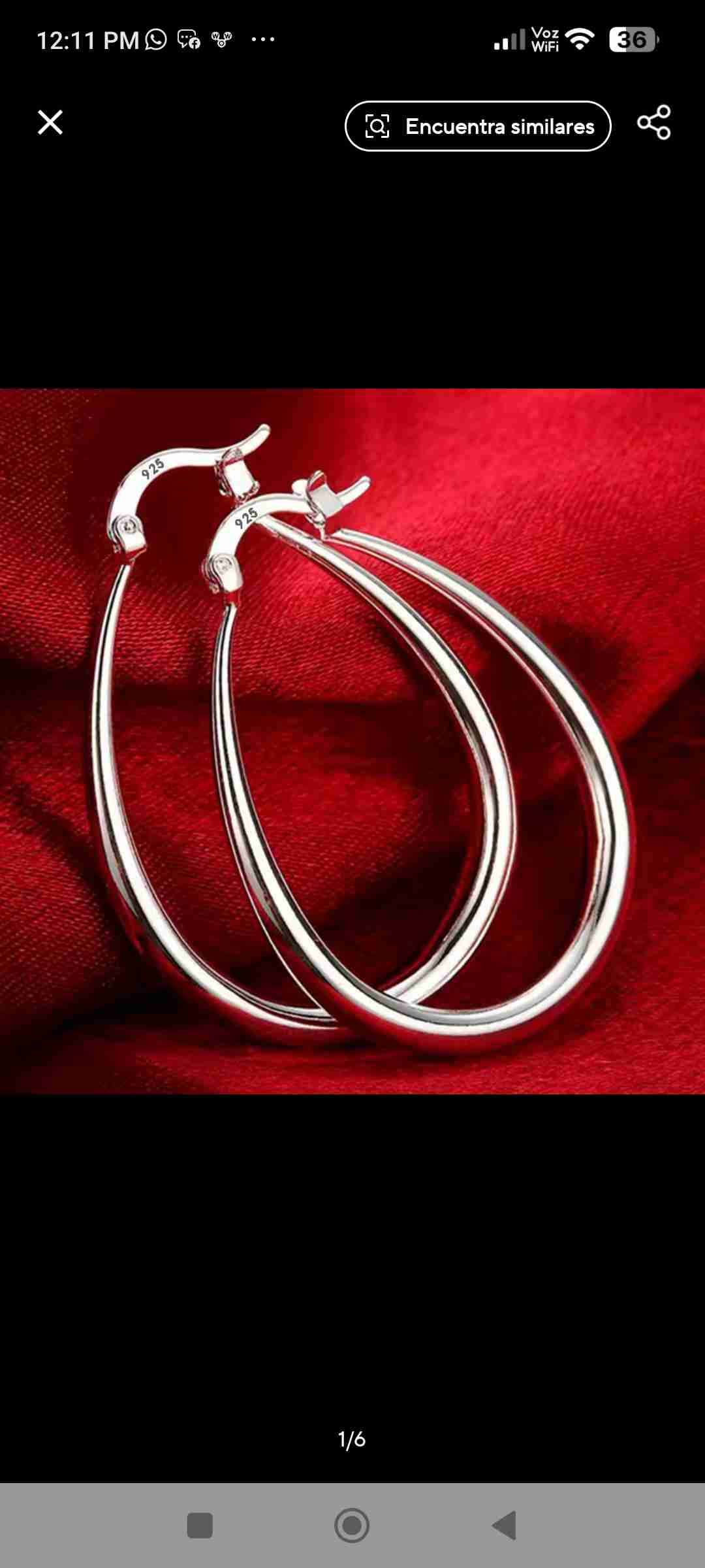 Aros de plata elegantes - miniatura 3