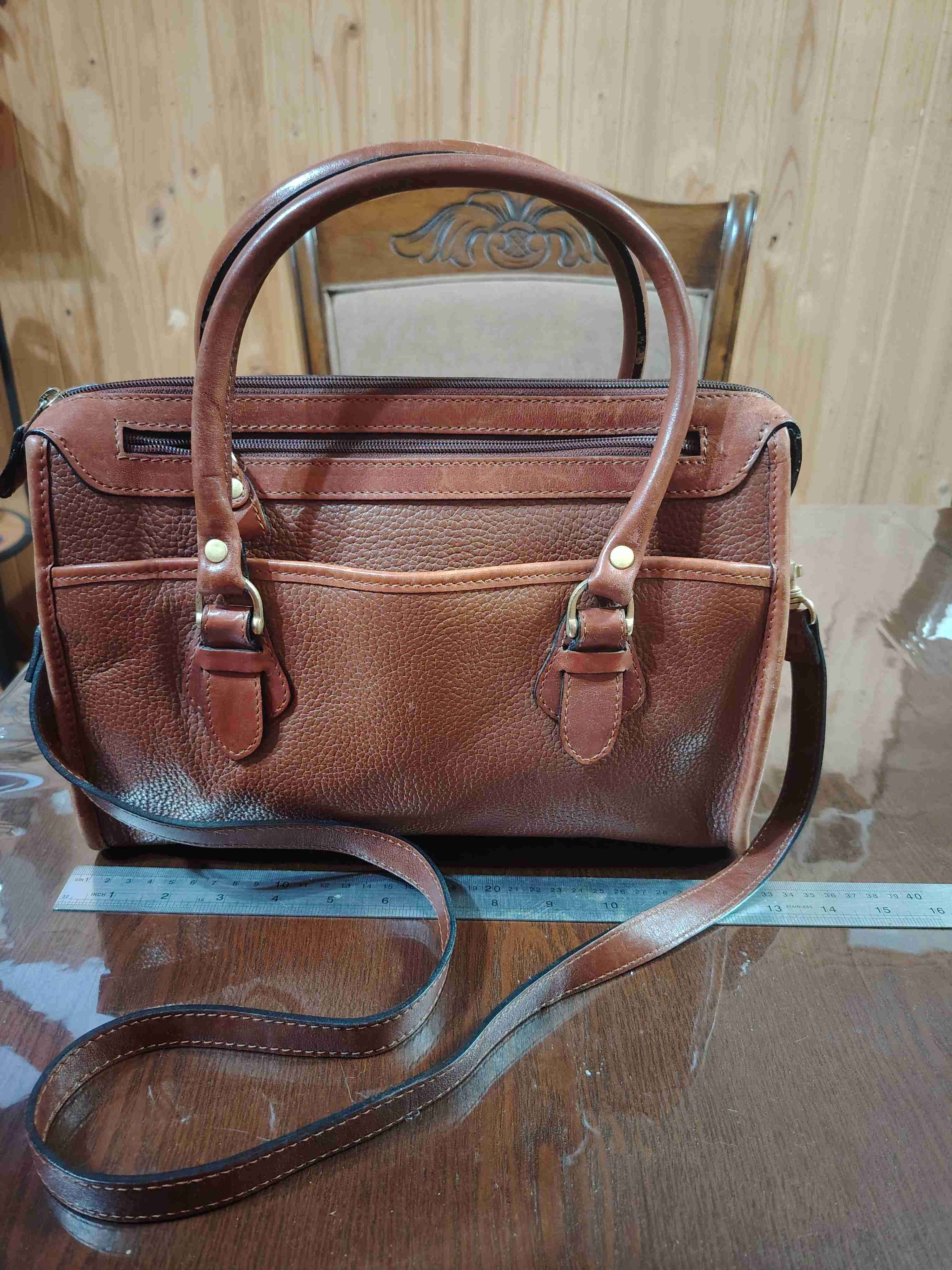 Bolso de cuero marrón - miniatura 2