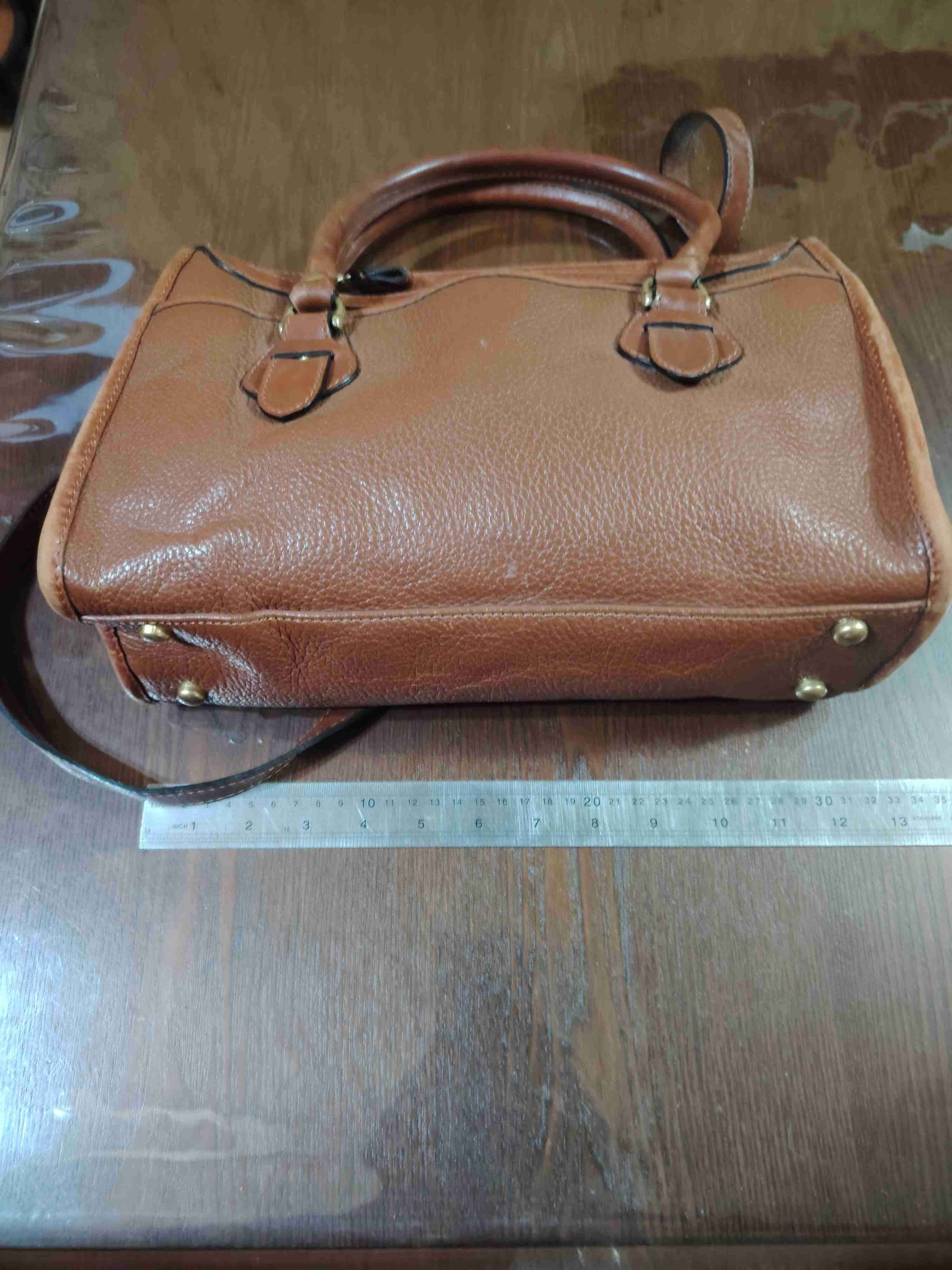 Bolso de cuero marrón - miniatura 3