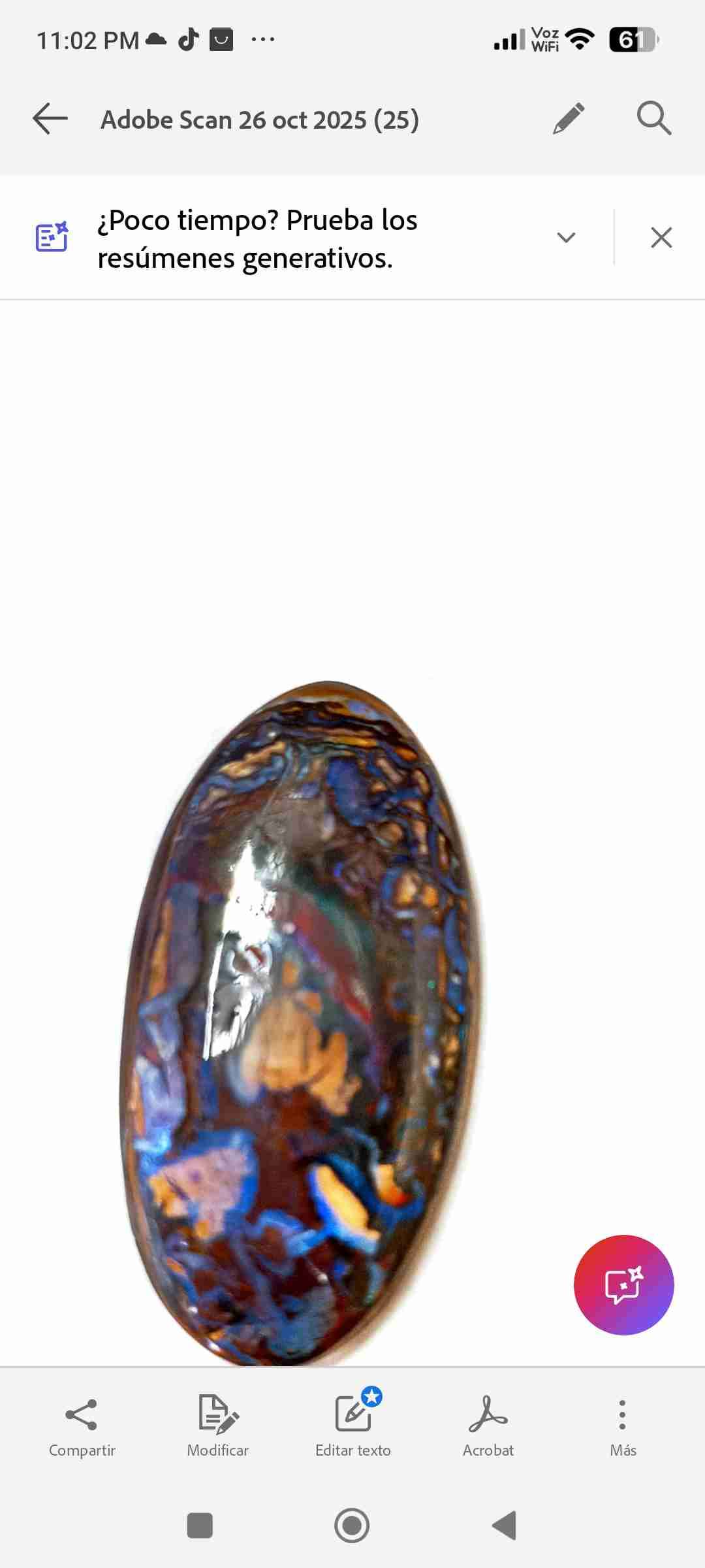 Piedra preciosa opal australiano grande oval - miniatura 3