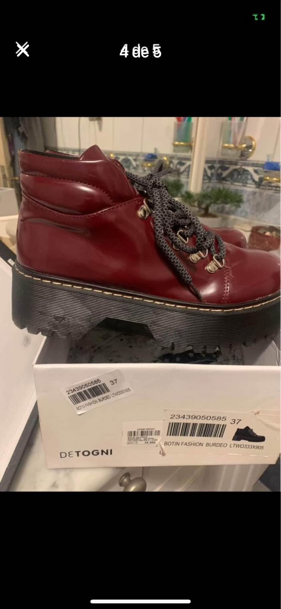 Botines burdeos Detogni talle 37 - 1