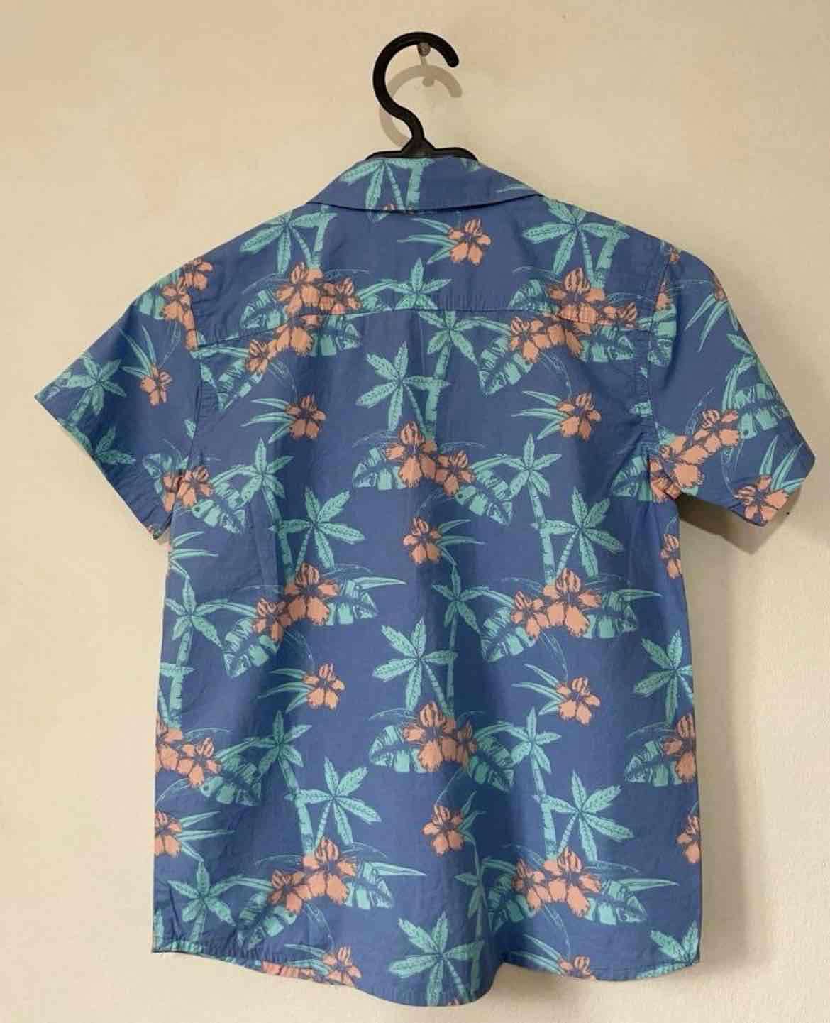 Camisa hawaiana azul estampada - miniatura 2