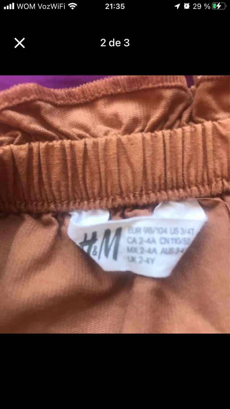 Falda Cotele fino H&M talla 2-4 - miniatura 2