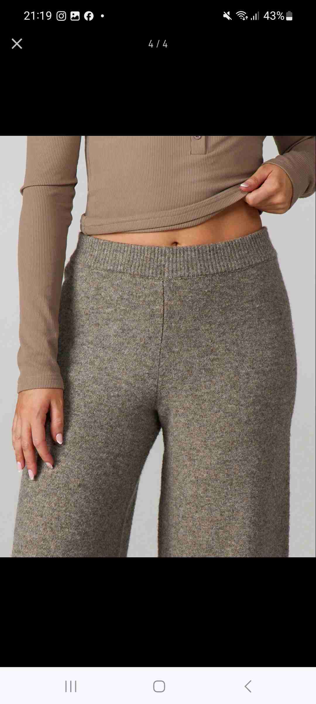 Zara. Pantalones lanilla palazzo. Talla 38 - miniatura 3