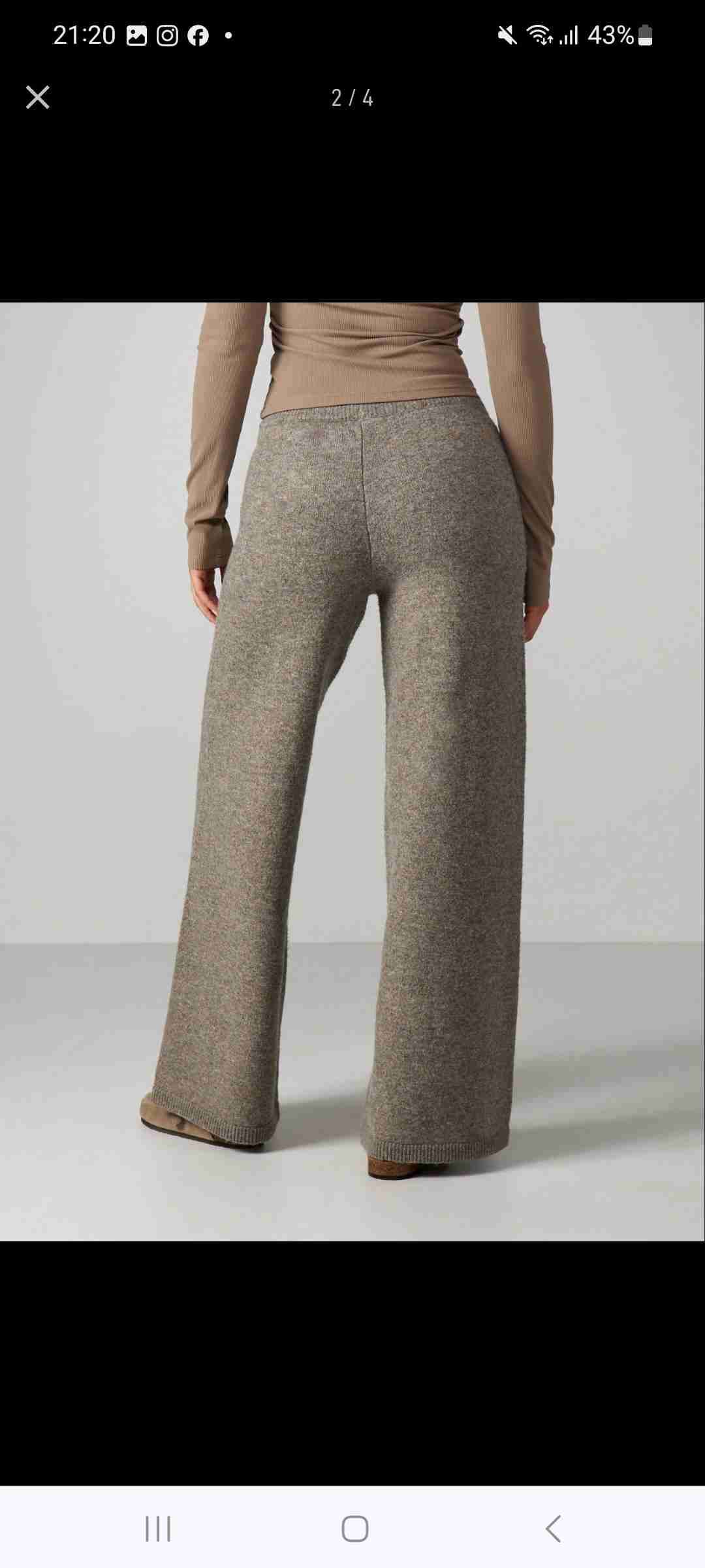 Zara. Pantalones lanilla palazzo. Talla 38 - miniatura 4