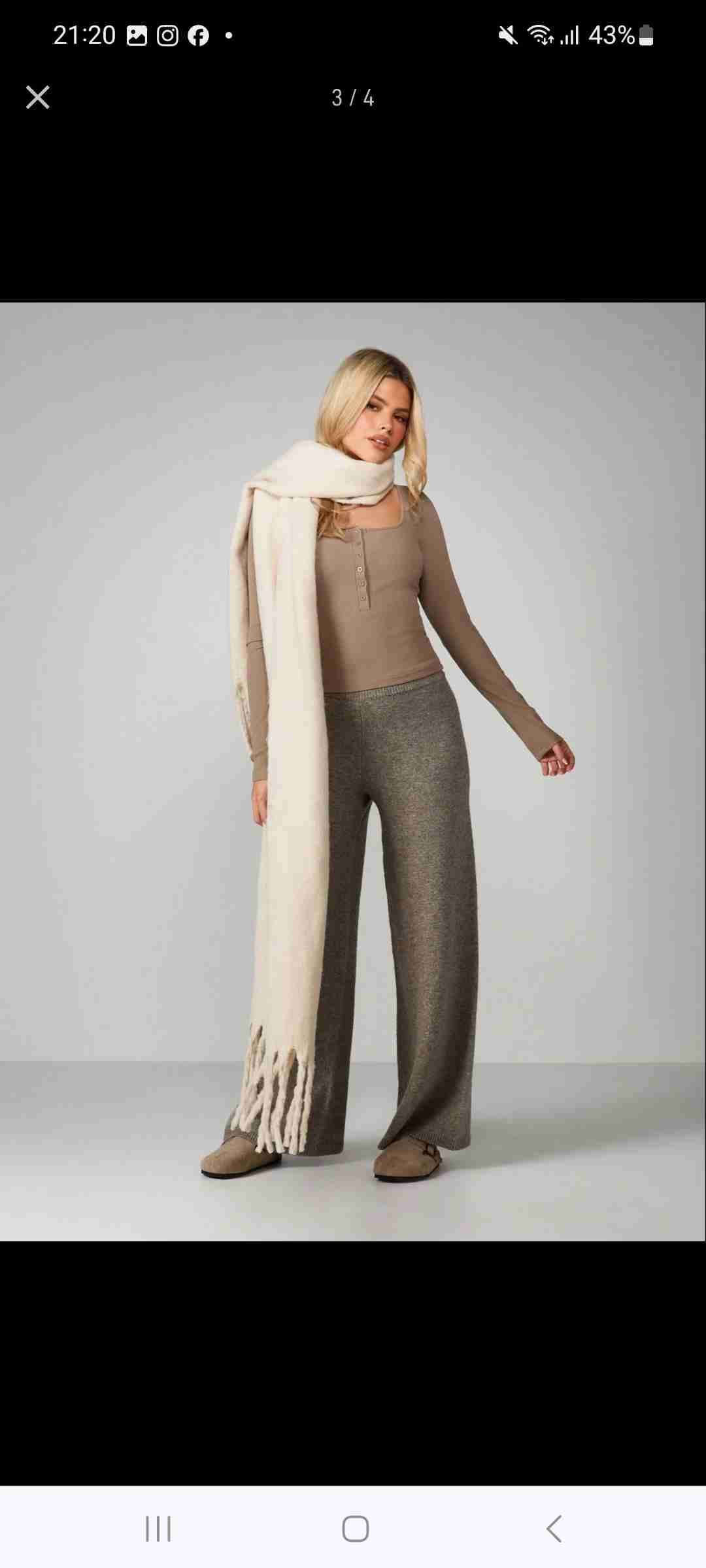 Zara. Pantalones lanilla palazzo. Talla 38 - miniatura 5