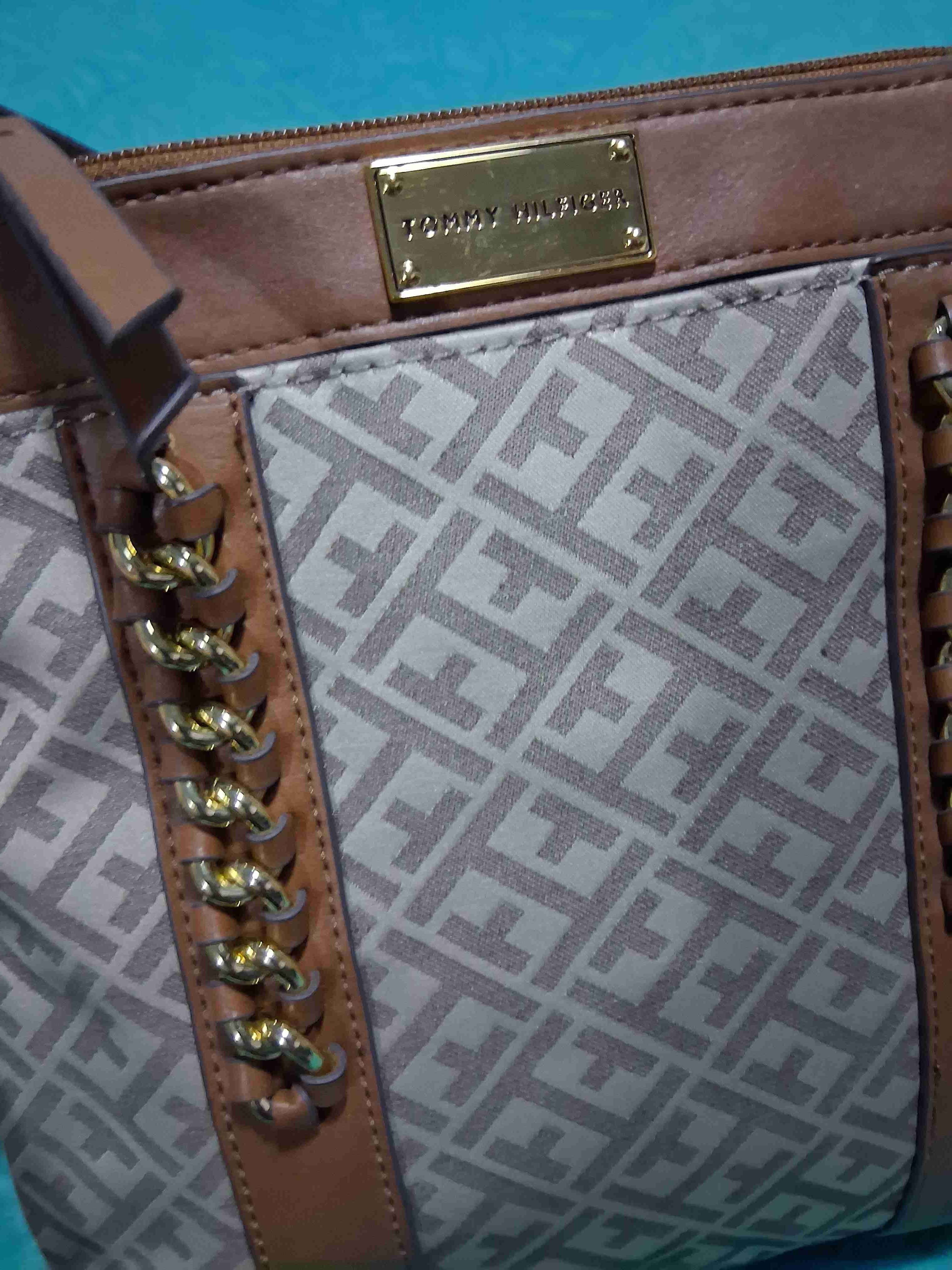 Cartera Tommy Hilfiger beige y marrón - miniatura 2