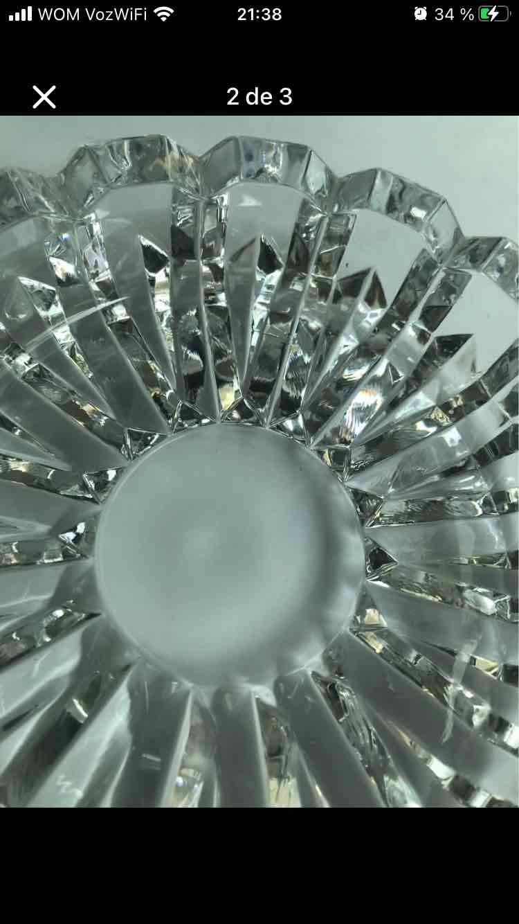 Cenicero de Cristal macizo antiguo de colección - miniatura 2