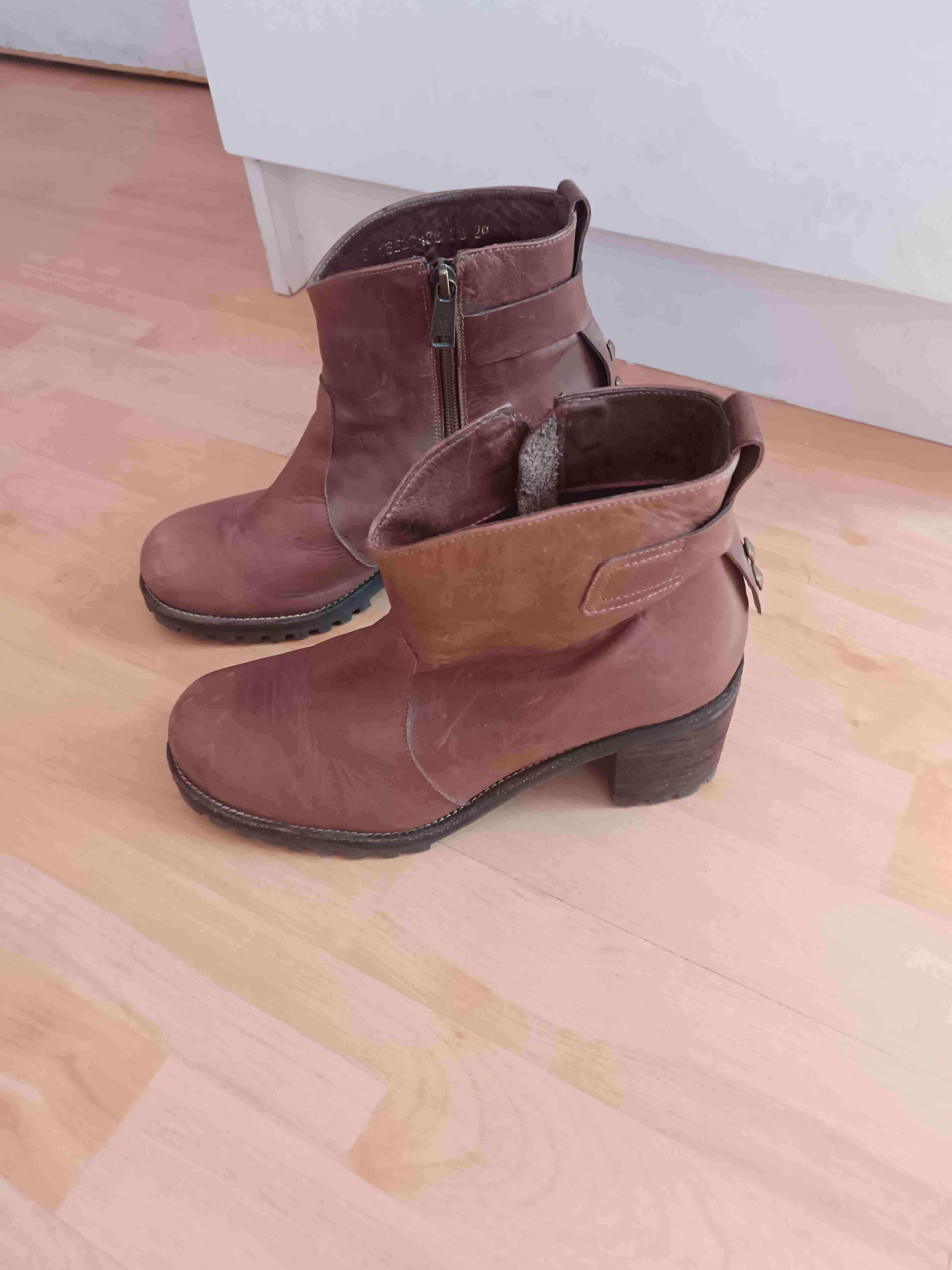 Botines de cuero marrón - miniatura 3