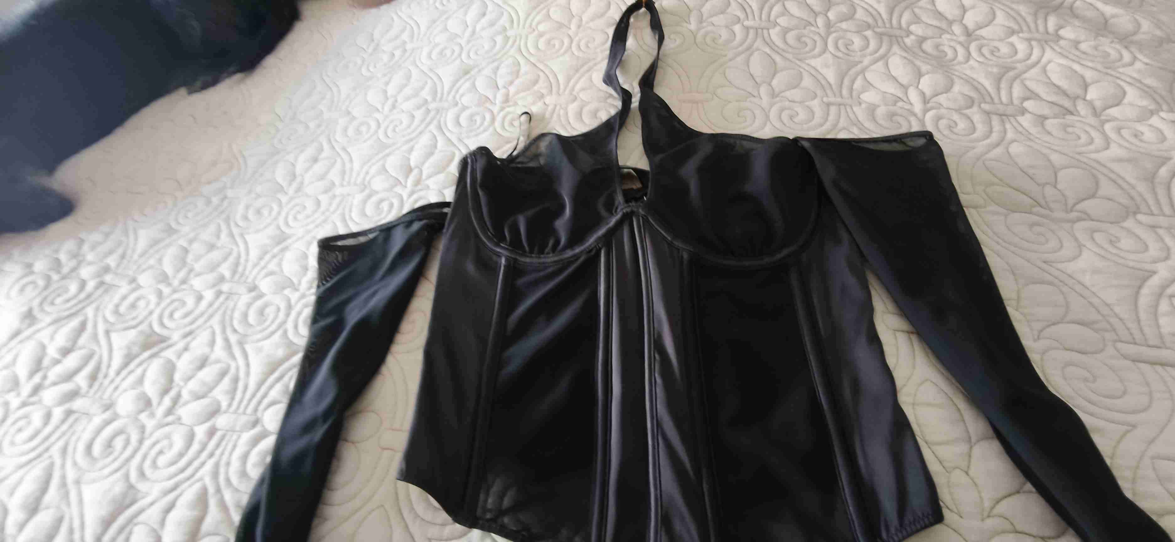 Corset negro con tirantes ropa Zara vestidos - 1