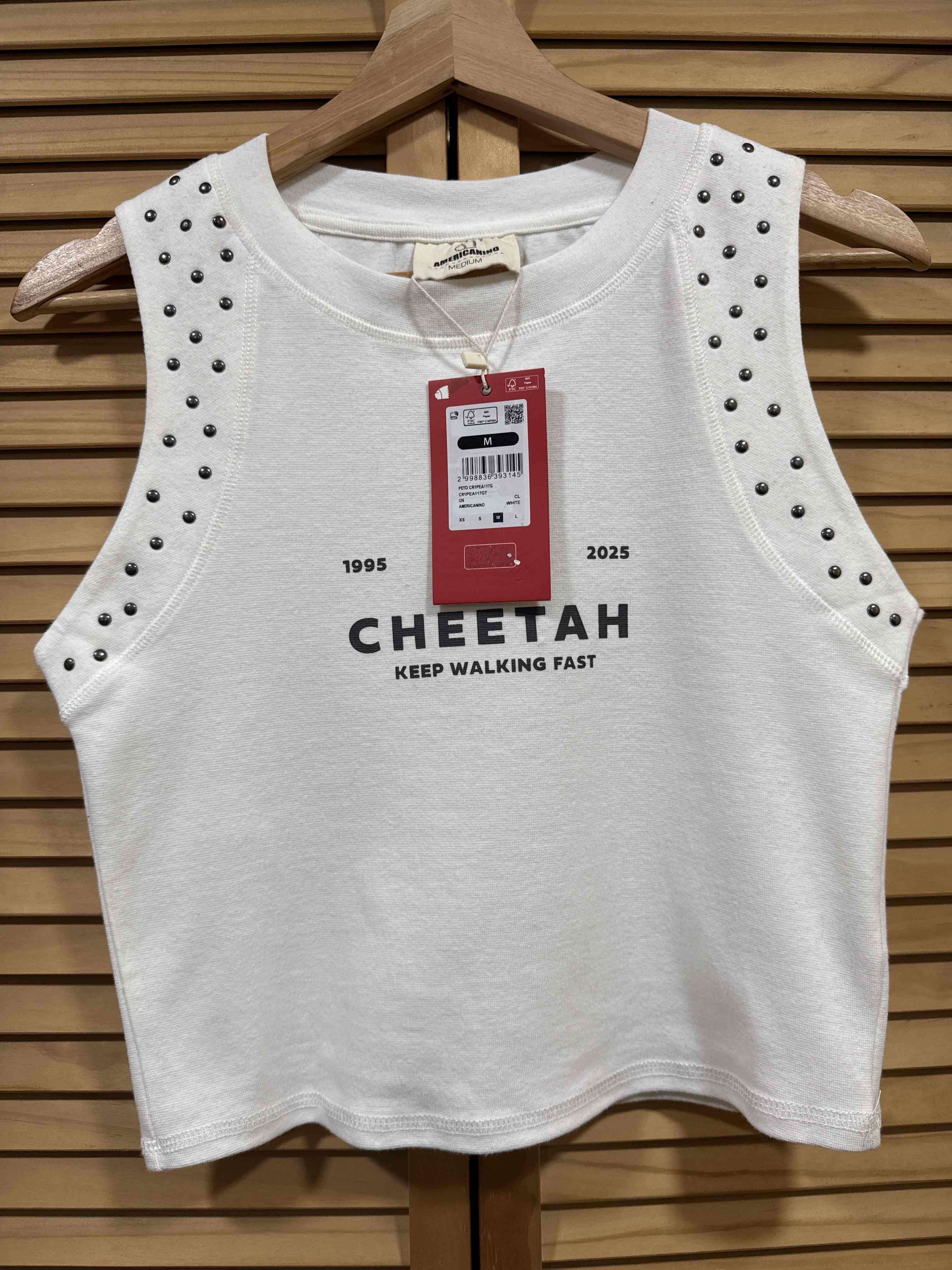Top blanco con diseño de guepardo Americanino - miniatura 3