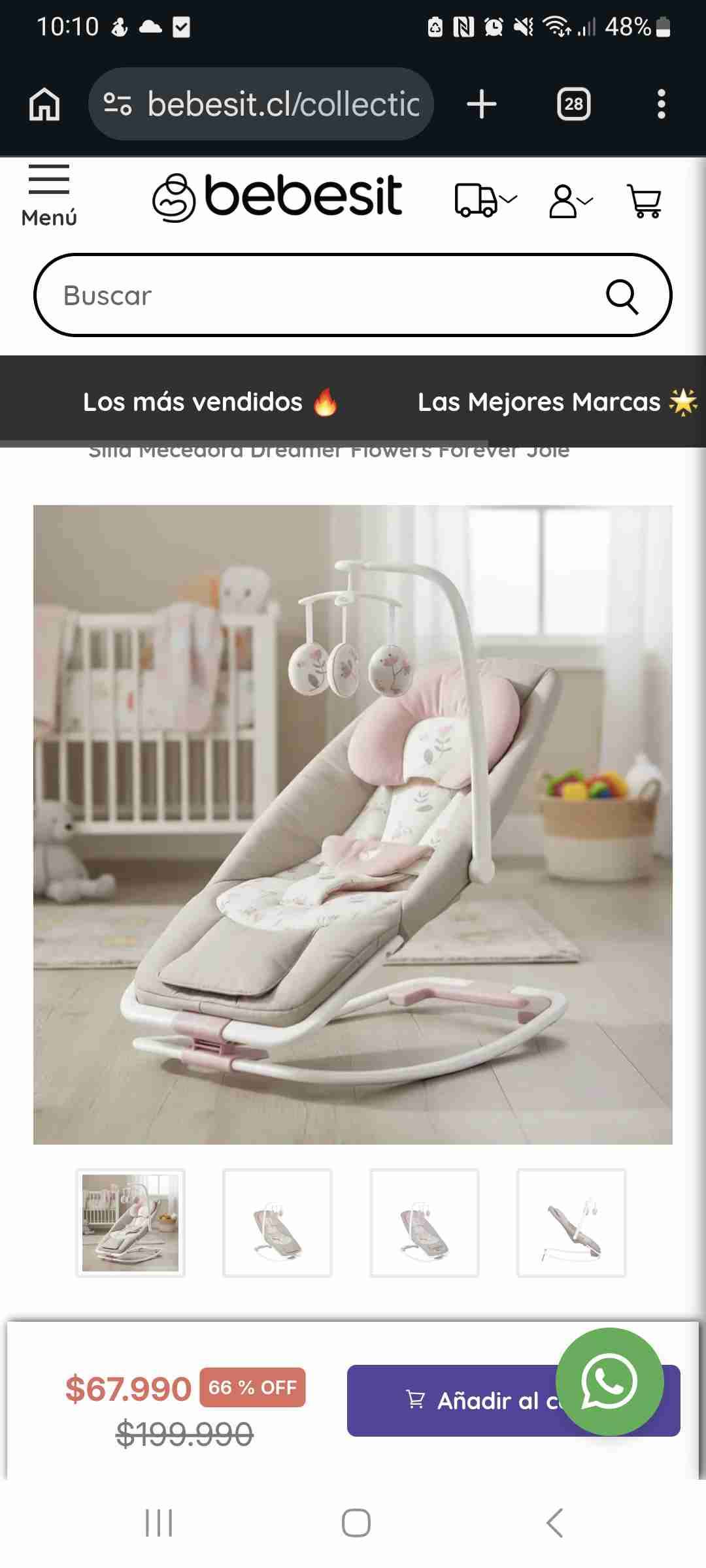 Silla mecedora de bebé gris - miniatura 4