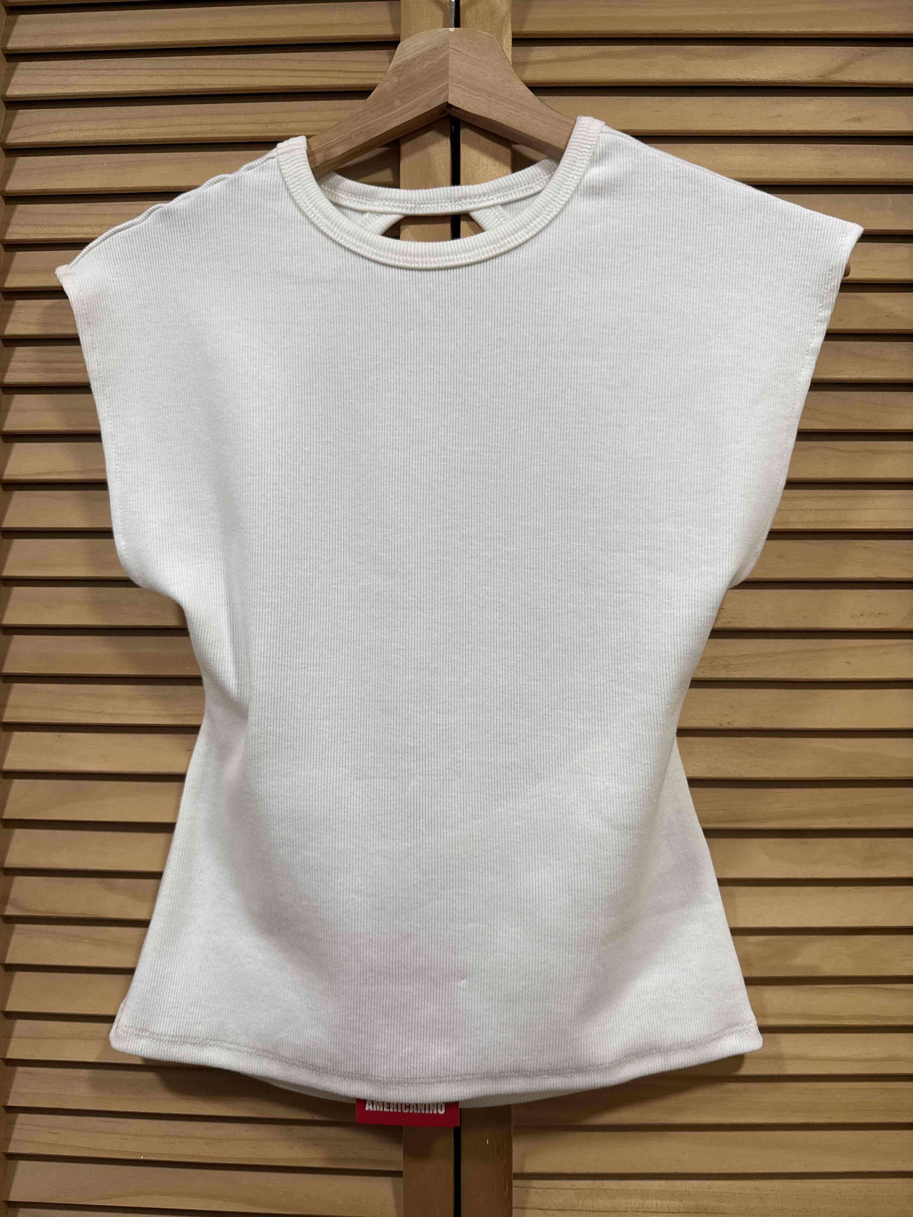 Polera sin mangas blanca y sin espalda americanino - 1