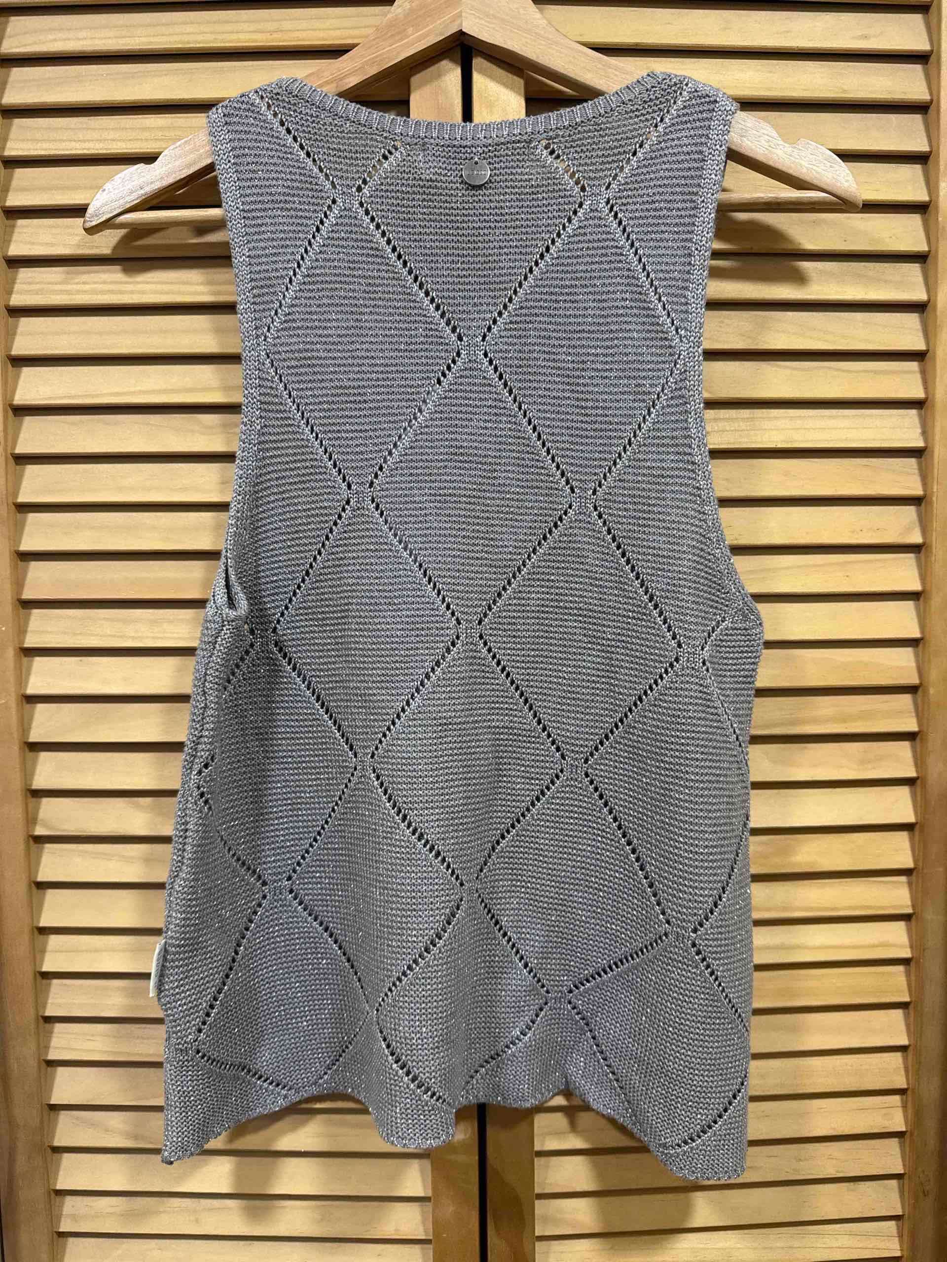 Polera de tejido gris calada y con brillos ILGIOCO - miniatura 2