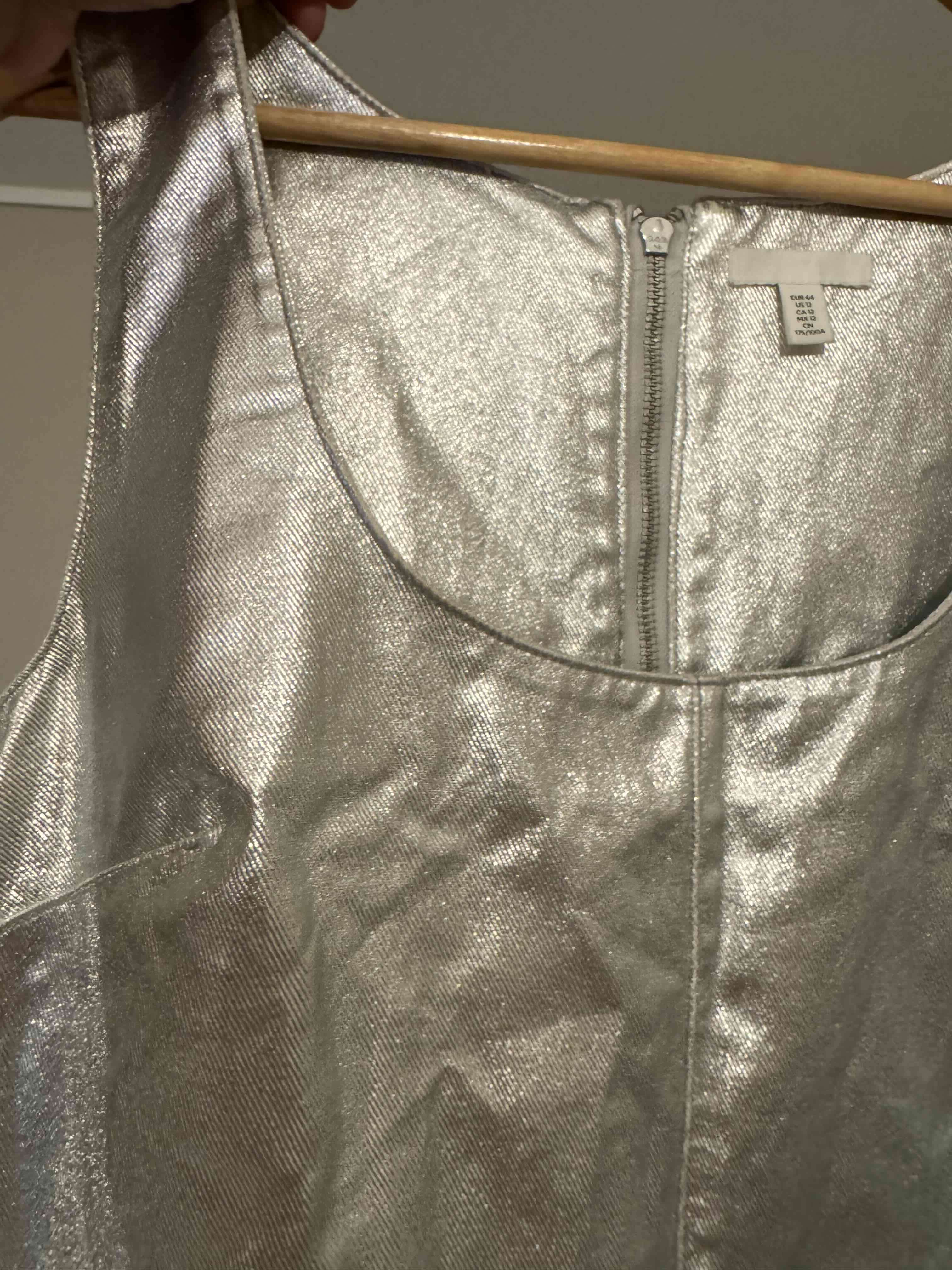 Vestido metalizado gris plata - miniatura 4