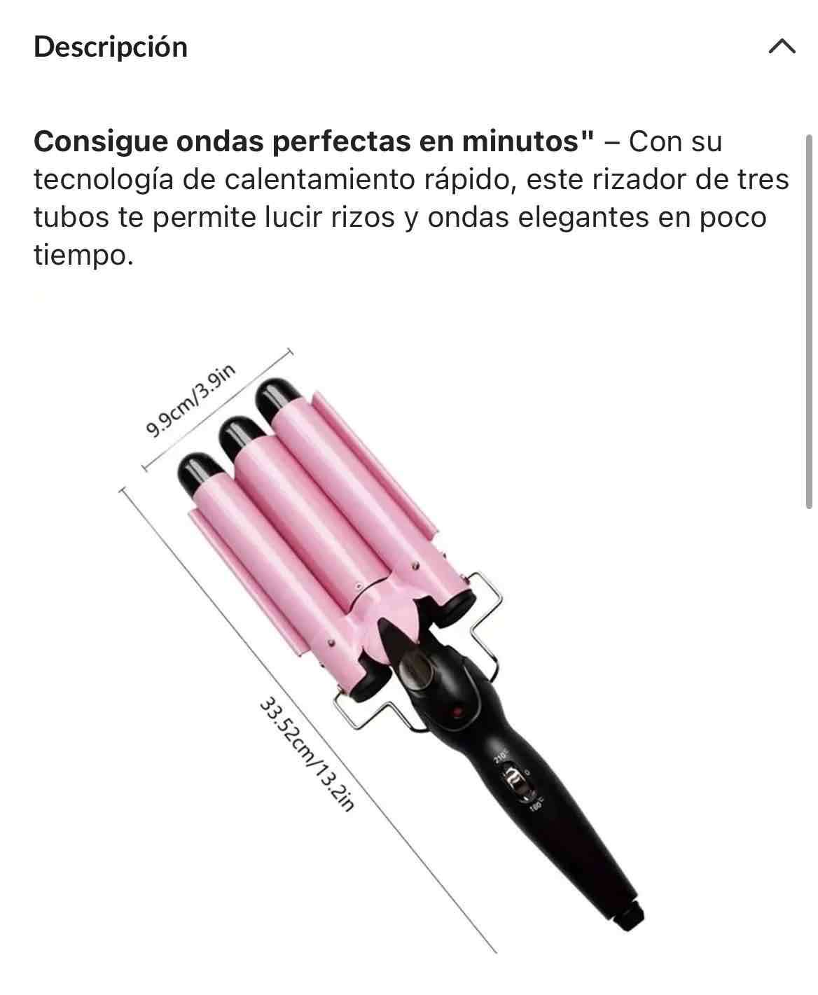 Rizador de cabello rosa triple - miniatura 4