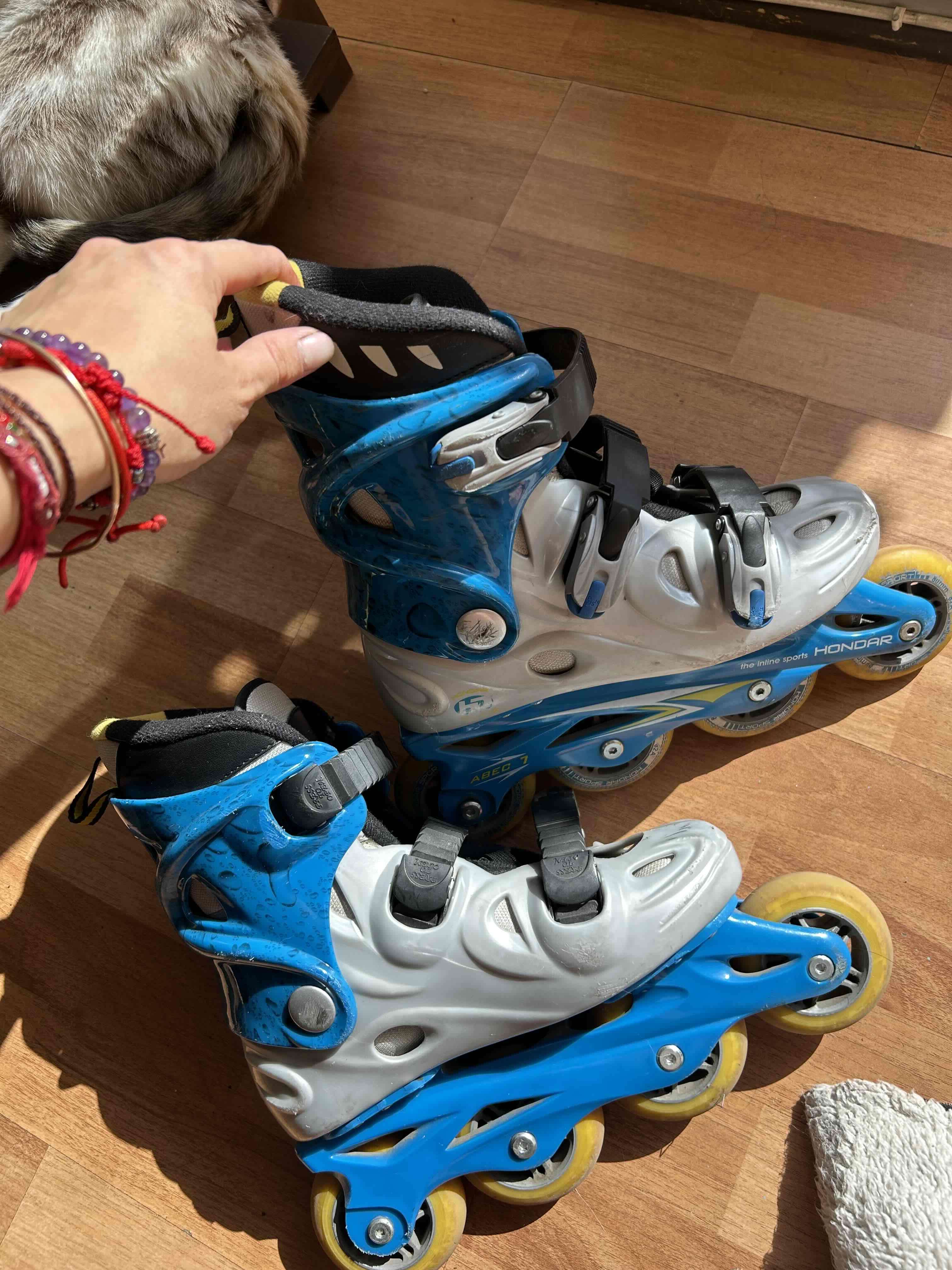 Patines en línea azul y blanco talla 38 - 2