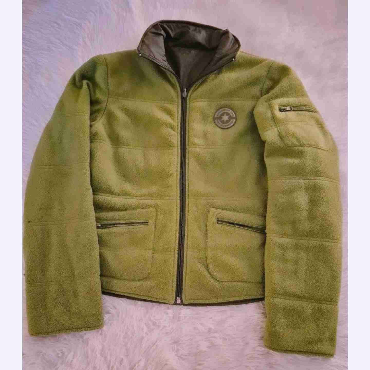 Chaqueta polar verde mujer reversible Talla S - miniatura 3