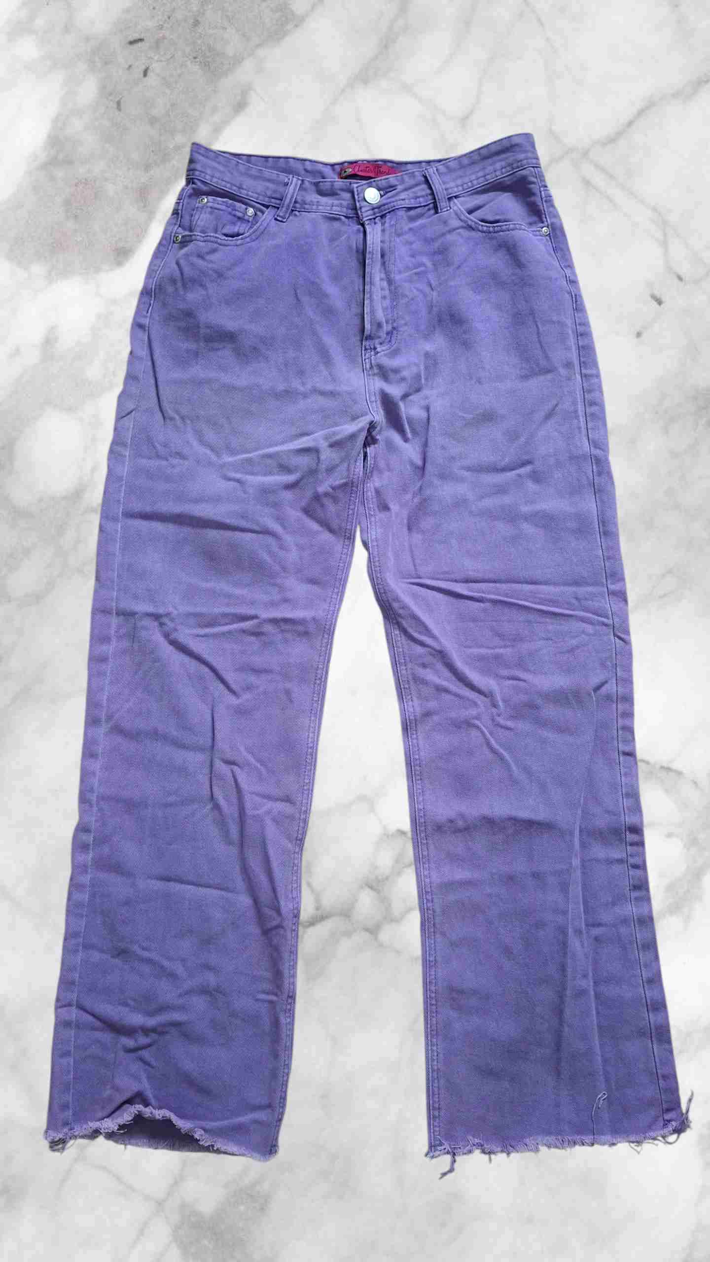 Jeans morados vintage rectos - 1