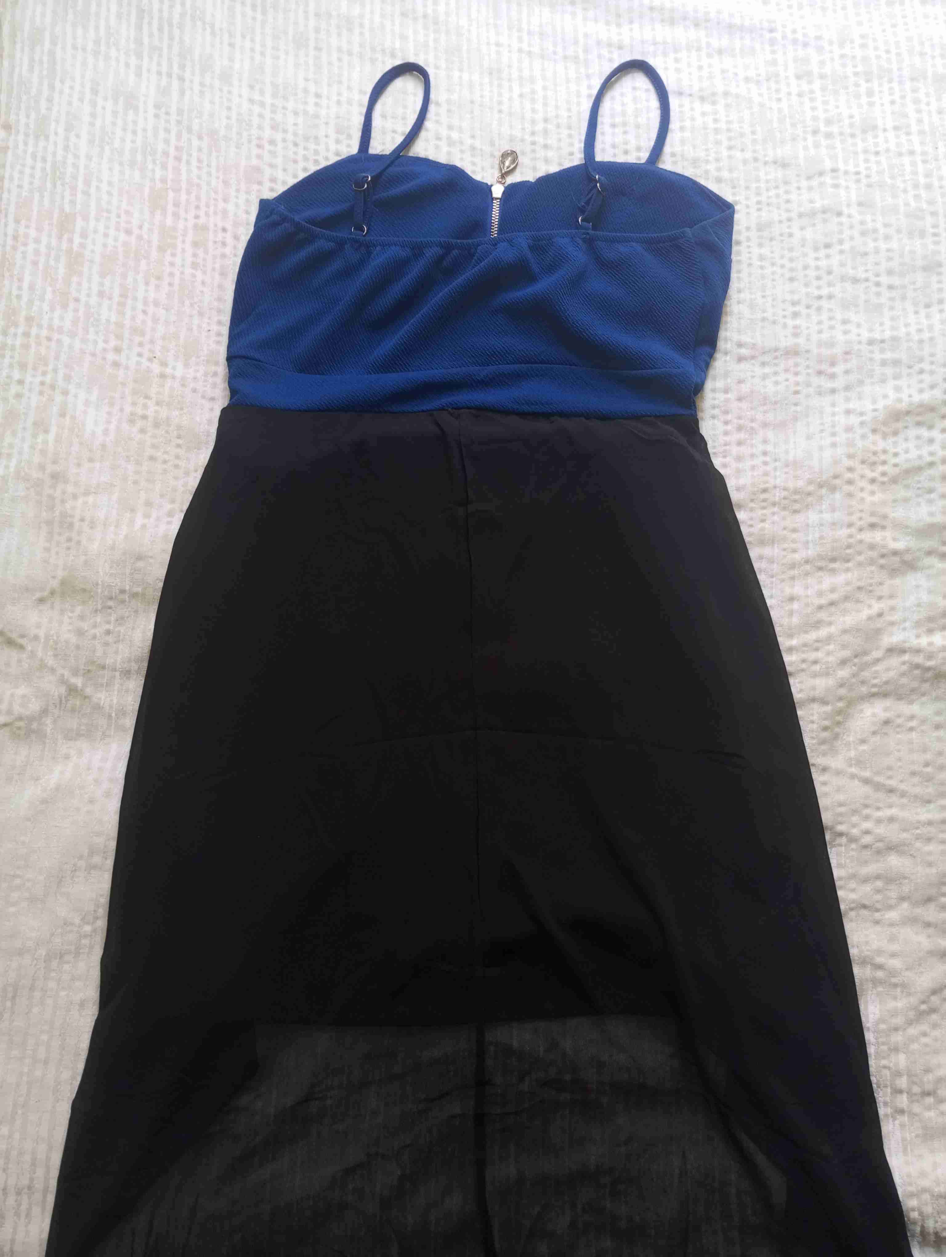 Vestido strapless azul y negro - miniatura 5